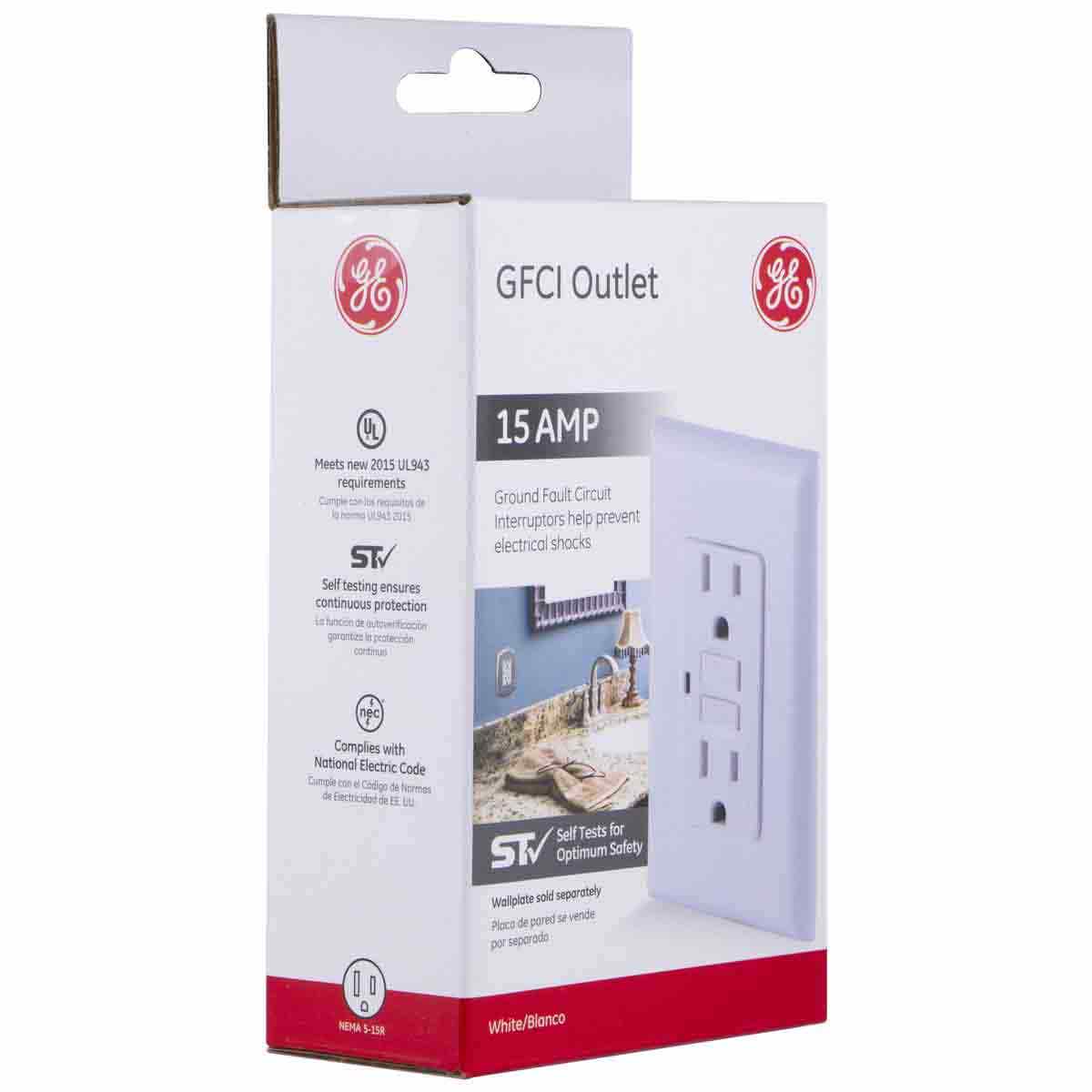 GE GFCI Receptacle with LED Indicator, White - Image 7