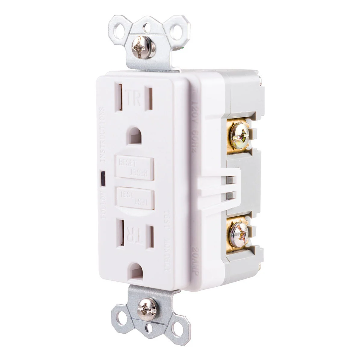 GE GFCI Tamper Resistant Receptacle with LED Indicator, White - Image 8