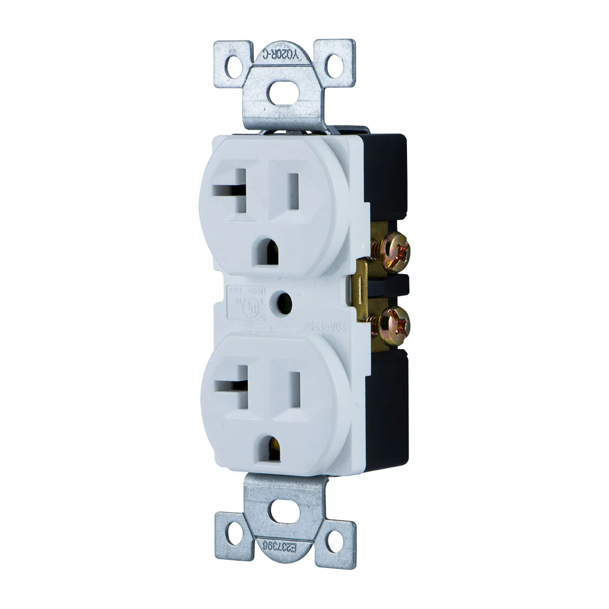 GE Grounding Duplex Receptacle, White