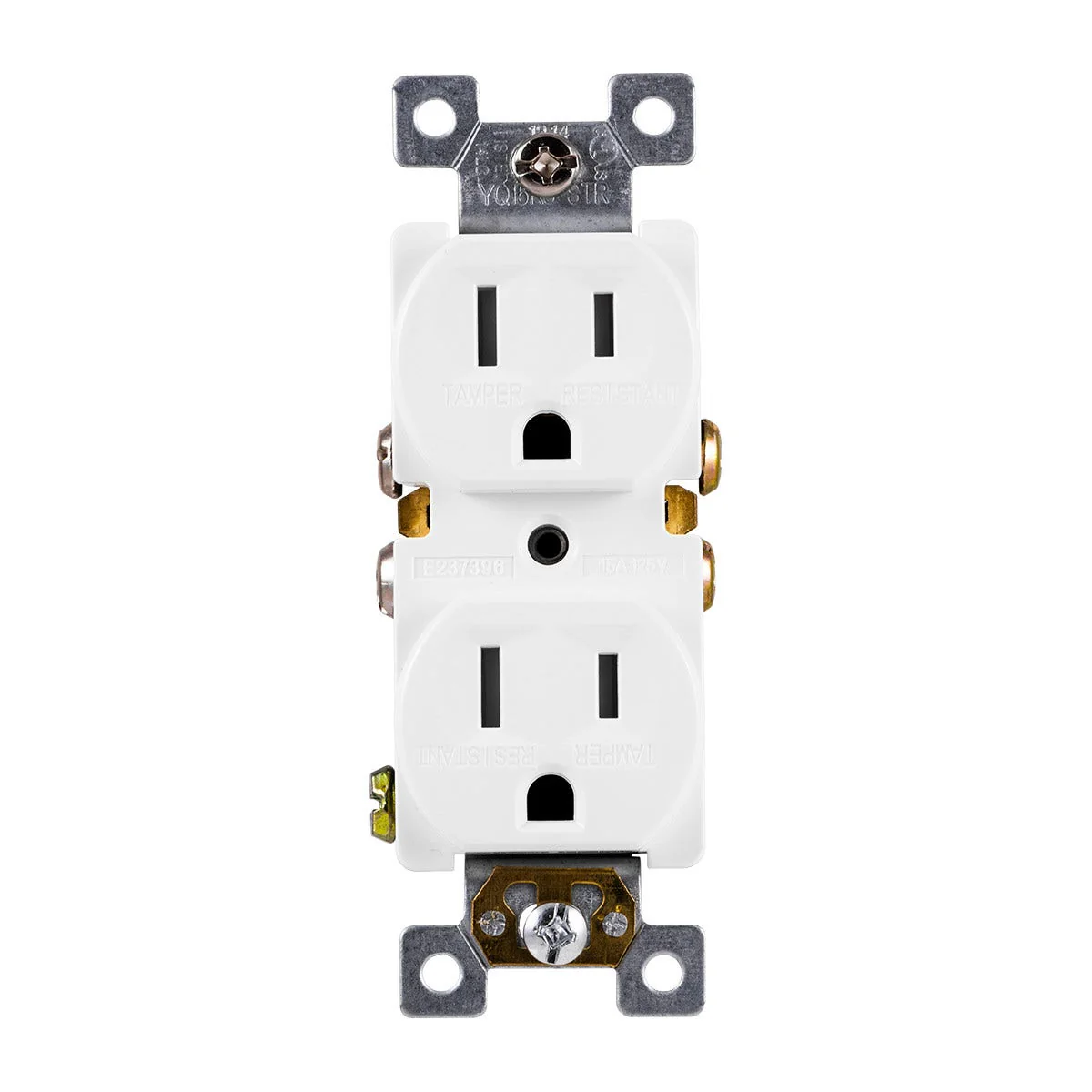 GE Grounding Duplex Tamper Resistant Safety Outlet, White - Image 4