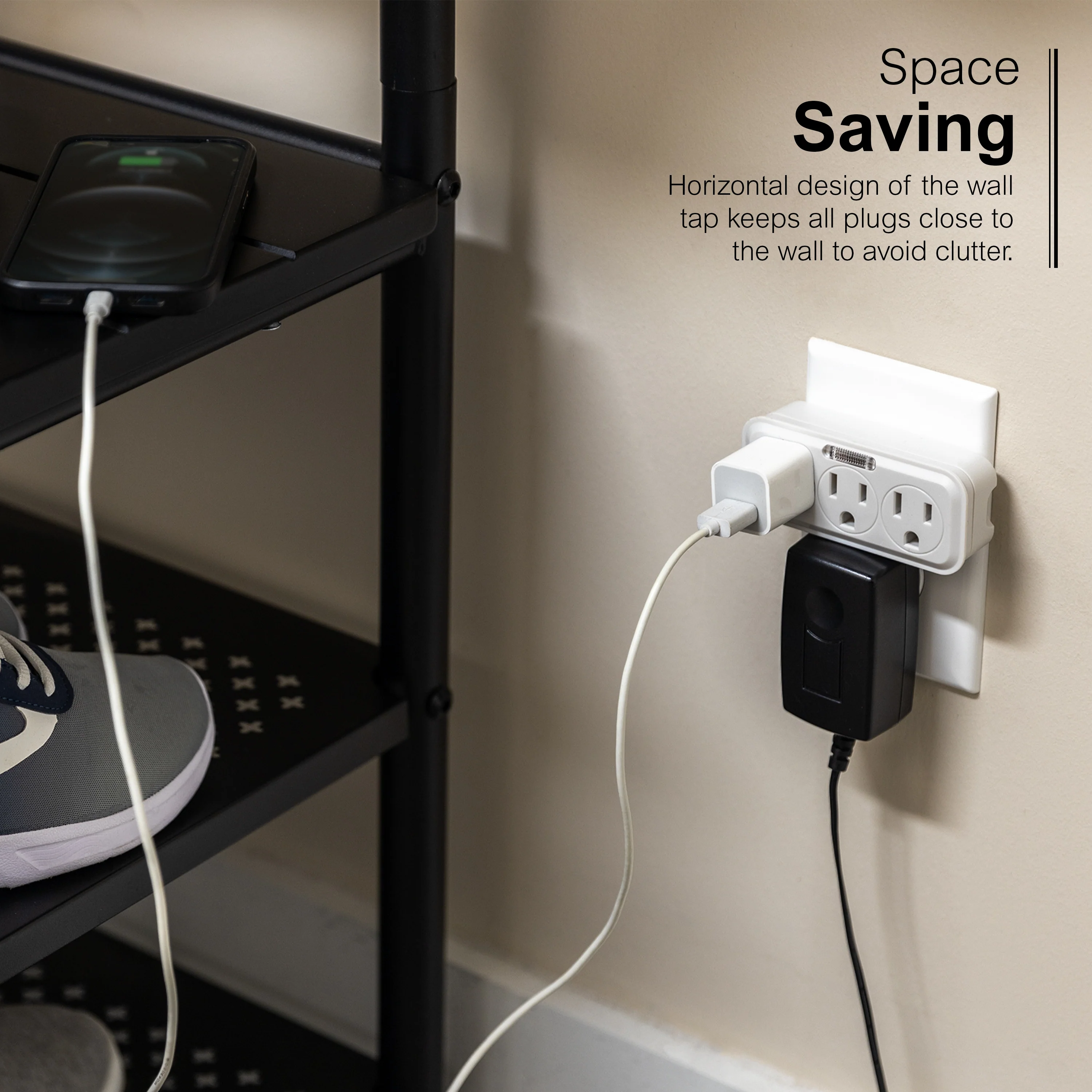 GE Guide Light 3-Outlet Tap, White - Image 5