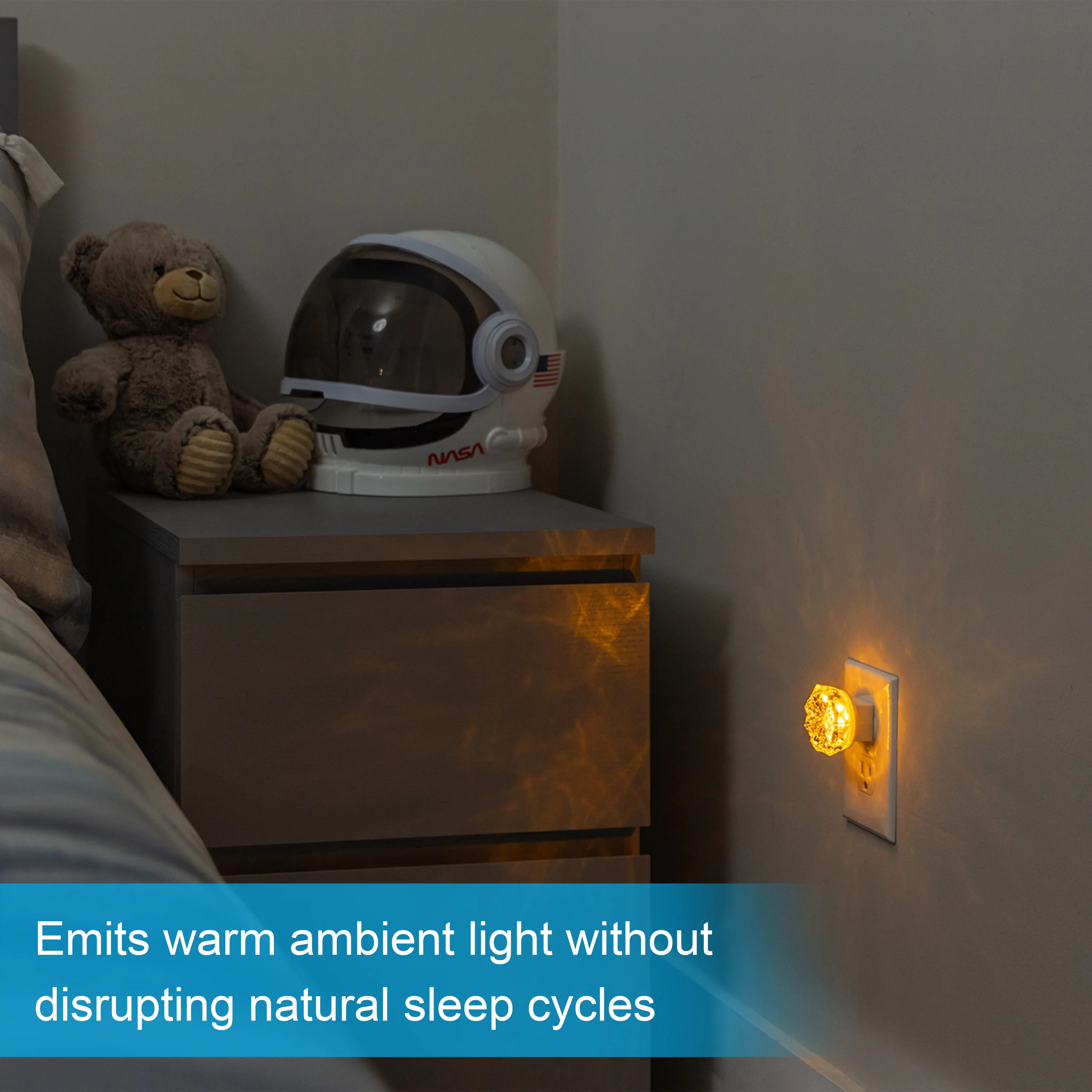 GE SleepLite Jewel Always On LED Night Light, Amber, 2 Pack - Image 3