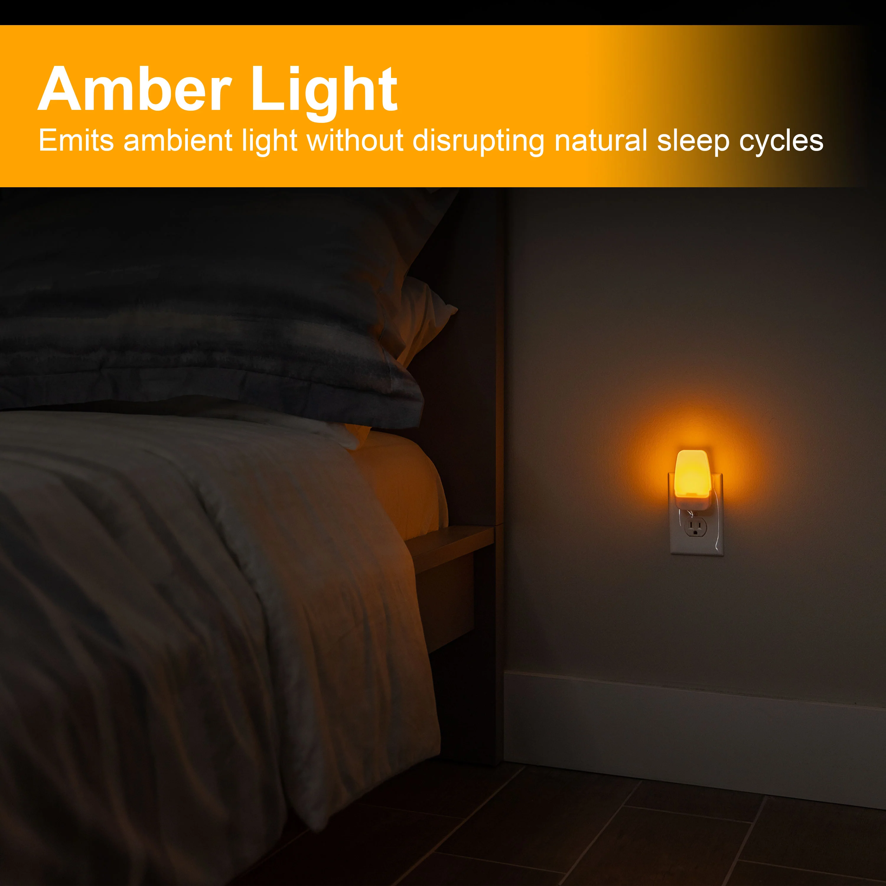 GE Light Sensing LED Night Light, 4 Pack, Amber - Image 8