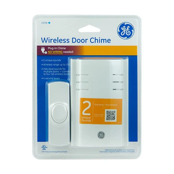 GE Plug-In 2-Chime Wireless Door Chime Kit, White - Image 8