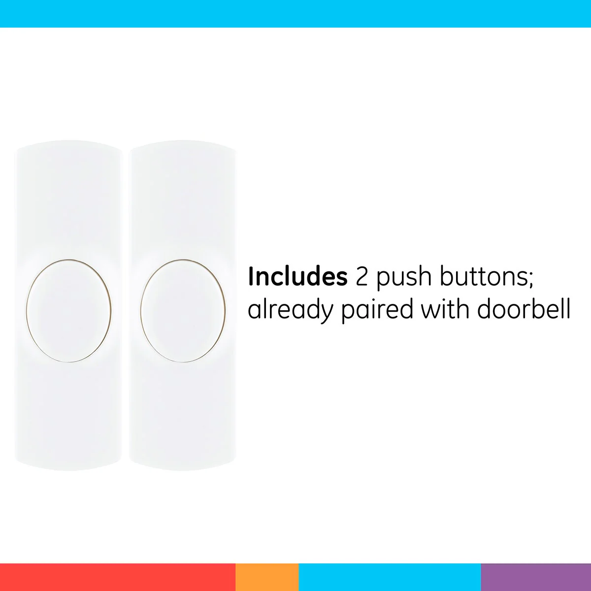 GE Plug-In 8-Chime Wireless Door Chime Kit with 2-Push Buttons, White - Image 5