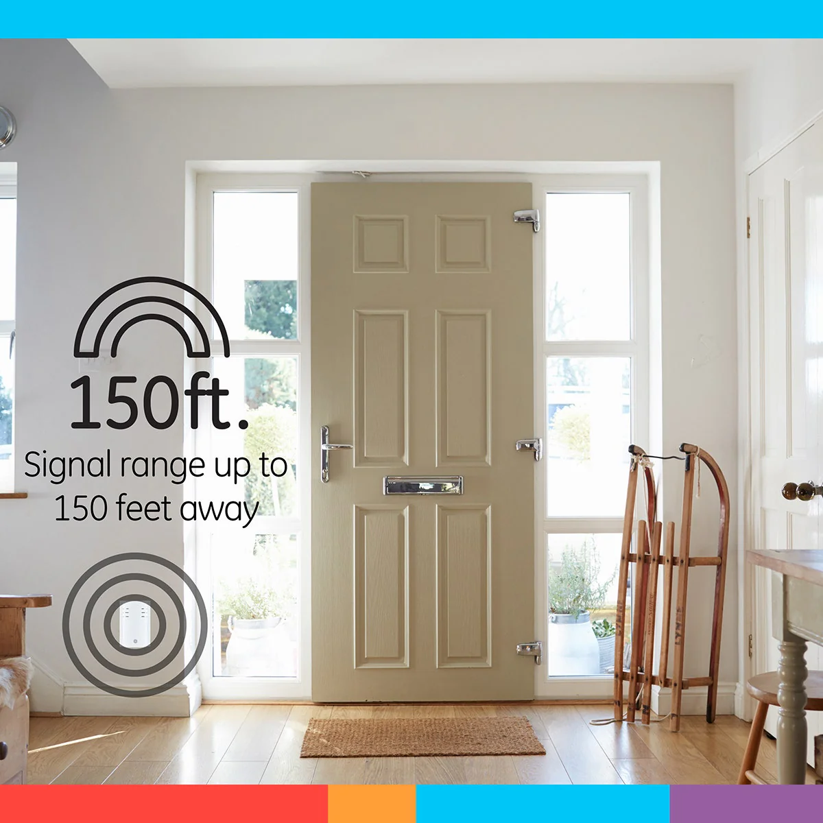 GE Plug-In 8-Chime Wireless Door Chime Kit with 2-Push Buttons, White - Image 7
