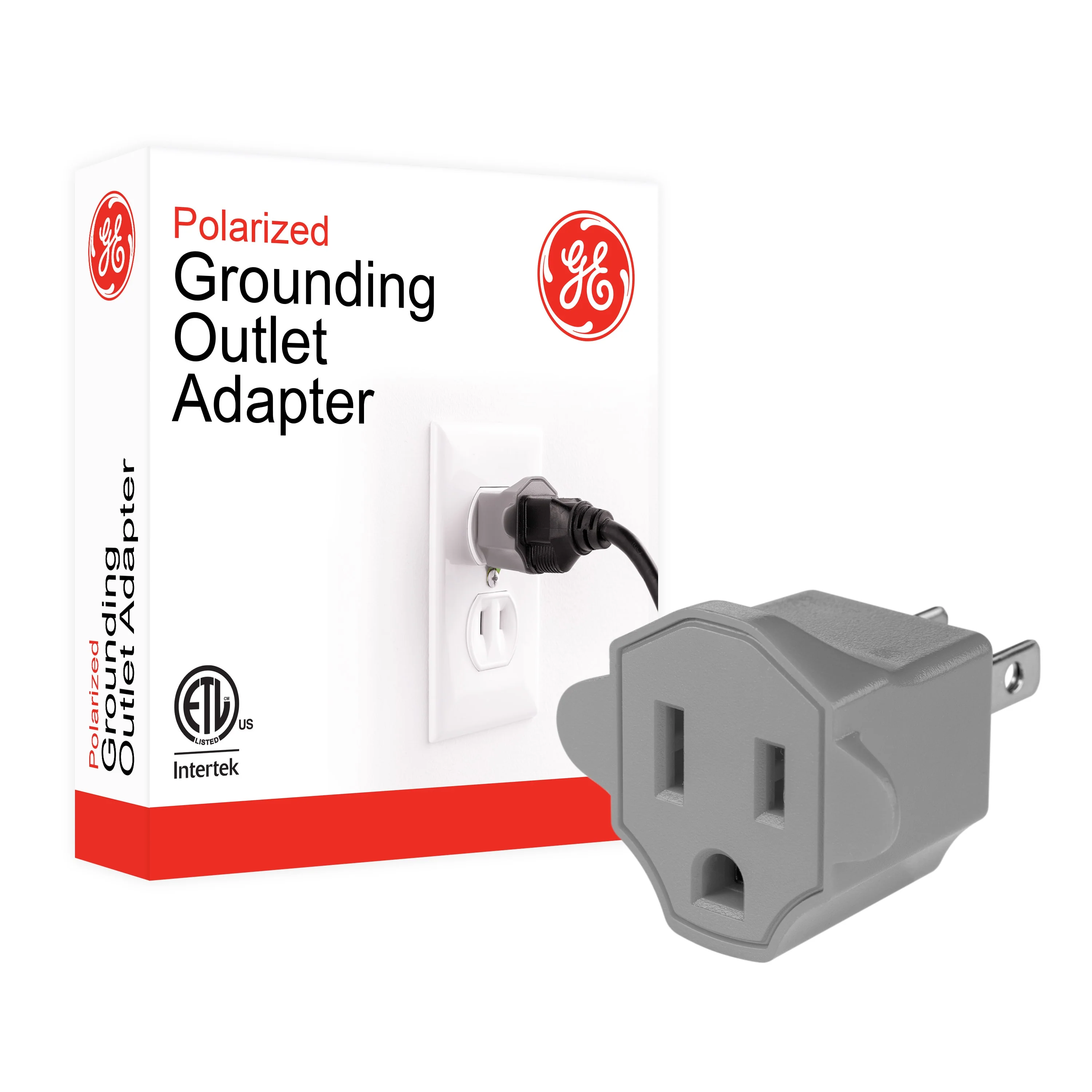 GE Polarized Grounded Adapter, Gray - Image 2