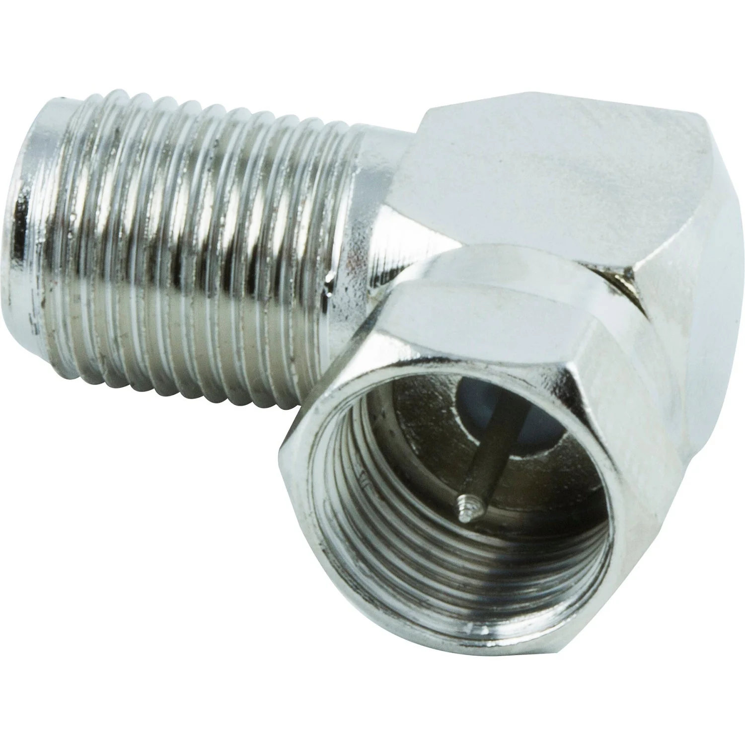 GE Right-Angle F Connector, Silver - Image 3