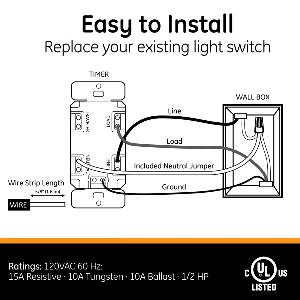 GE SunSmart Indoor In-Wall 7-Day Digital Timer, White - Image 6