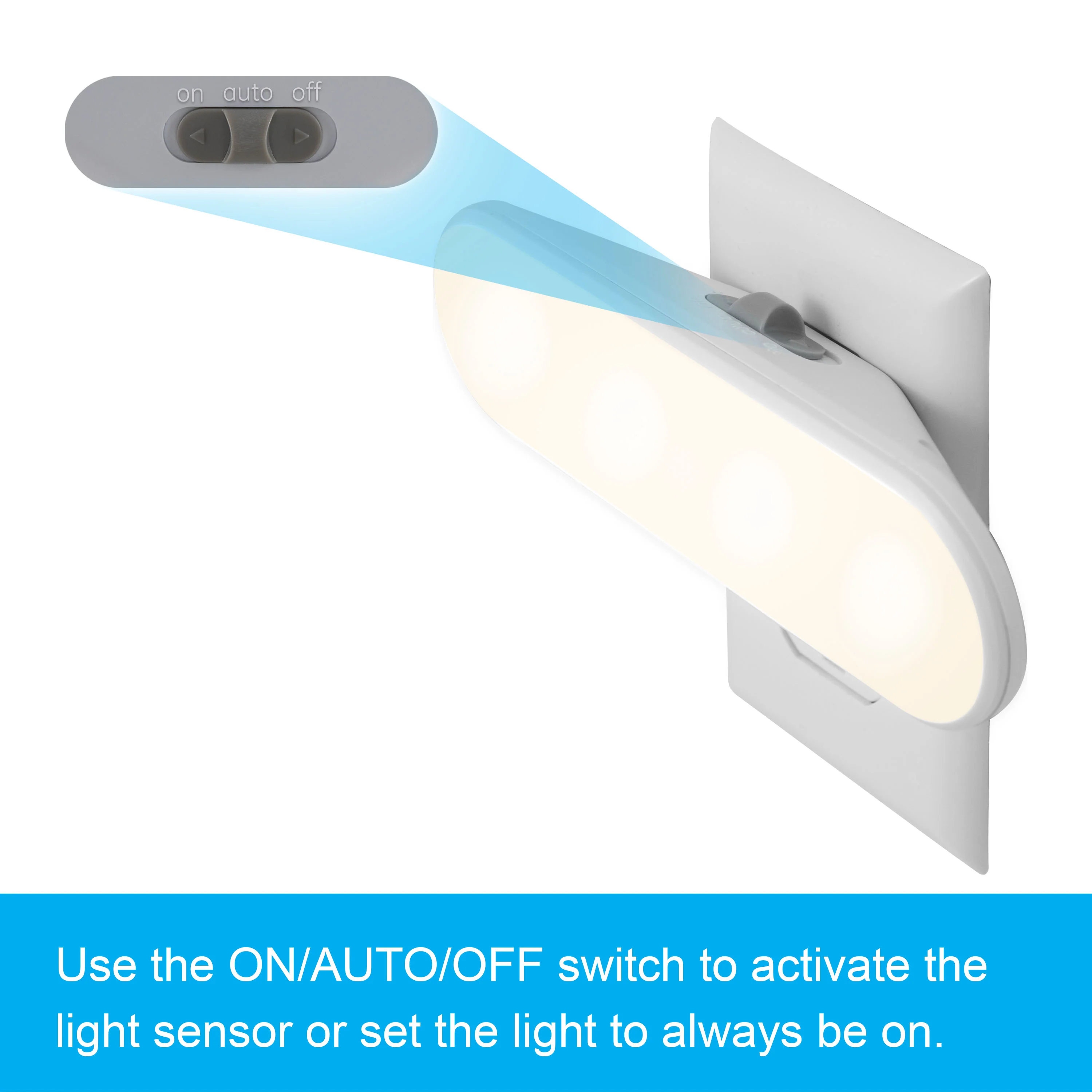 GE UltraBright Plug-In Automatic LED Light Bar, White, 2 Pack - Image 6