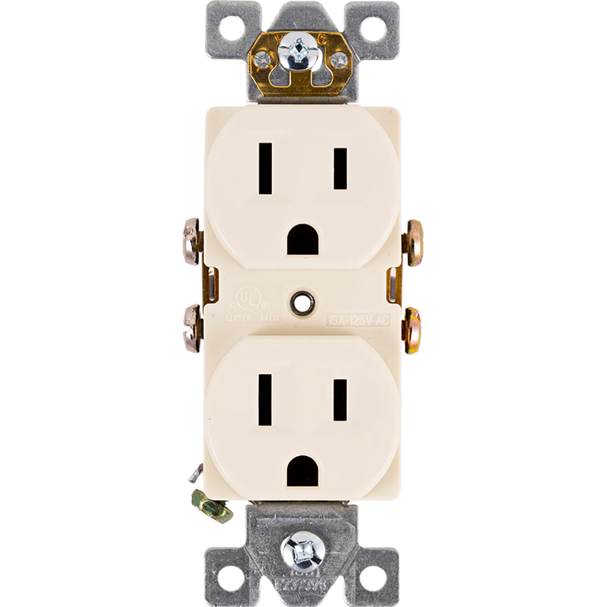 GE UltraPro Grounding Duplex Heavy-Duty Receptacle, Light Almond - Image 4