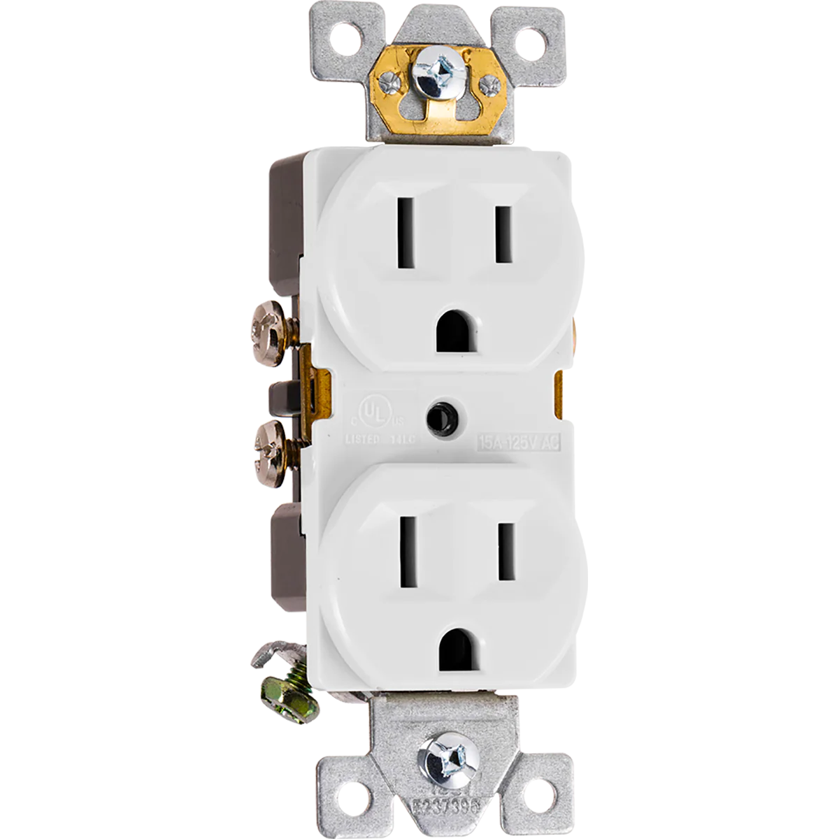 GE UltraPro Grounding Duplex Heavy-Duty Receptacle, White - Image 3