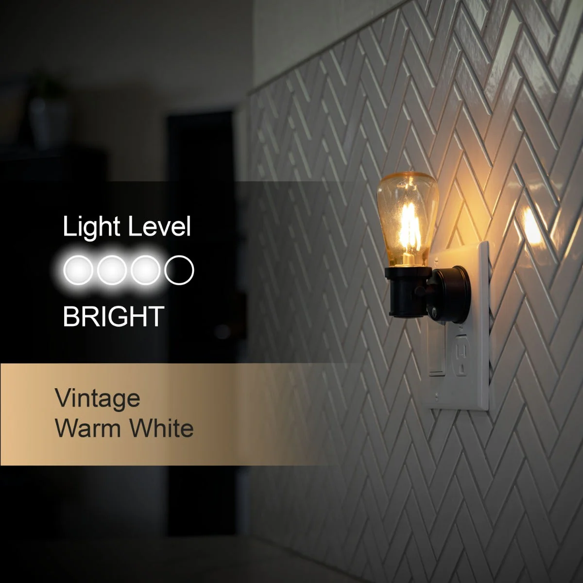 GE Vintage Light Sensing LED Night Light, Black - Image 4