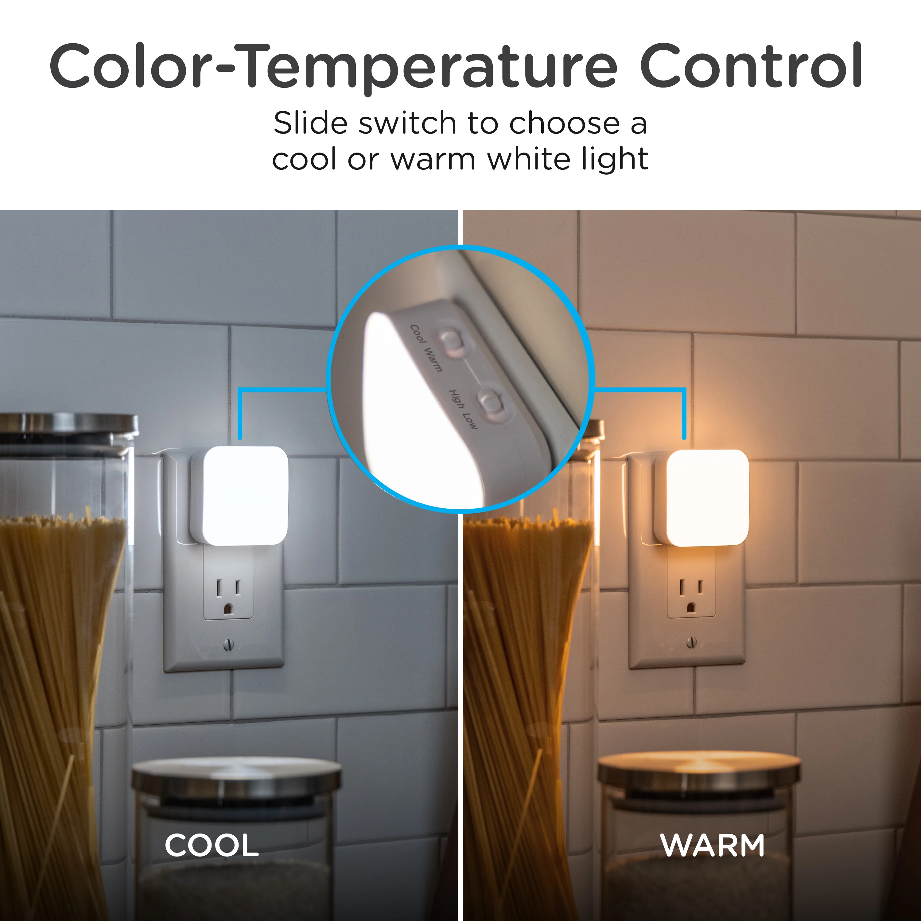 Lights by Night Adjustable LED Night Light, CCT, Dimmable, 2 Pack - Image 3