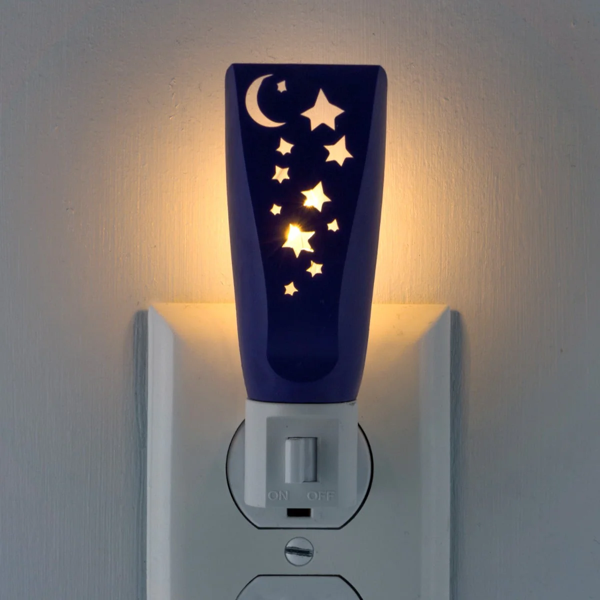 Lights by Night Moon and Stars Manual On/Off LED Night Light, Blue - Image 7