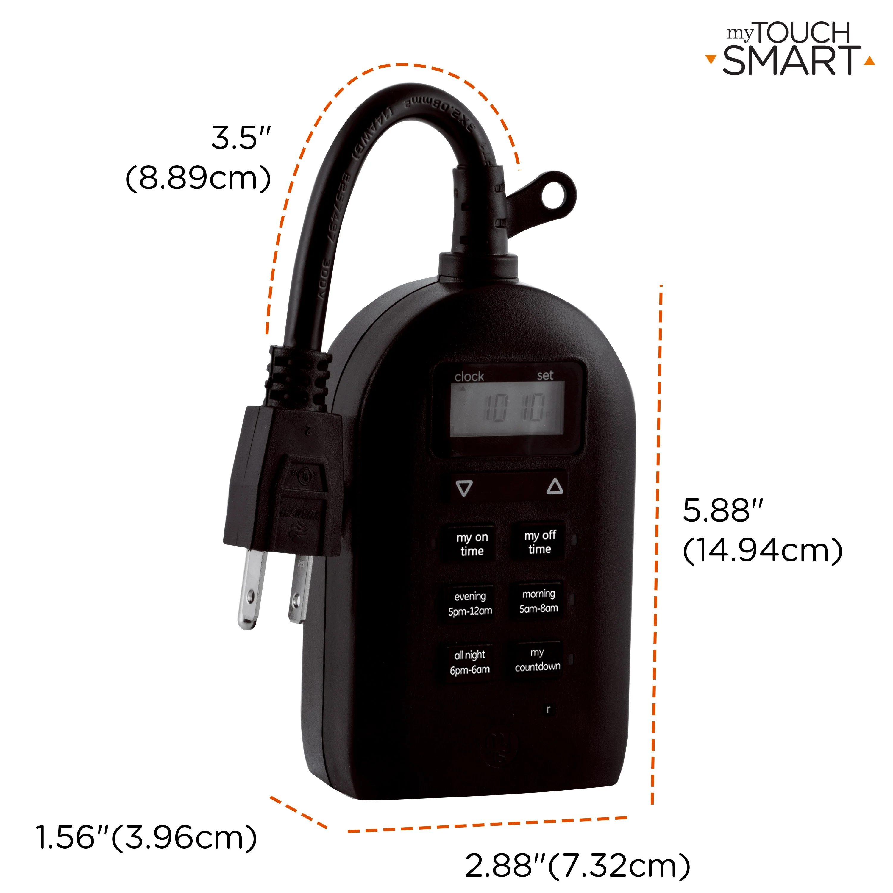 myTouchSmart Indoor/Outdoor Plug-In Simple Digital Timer, Black - Image 4