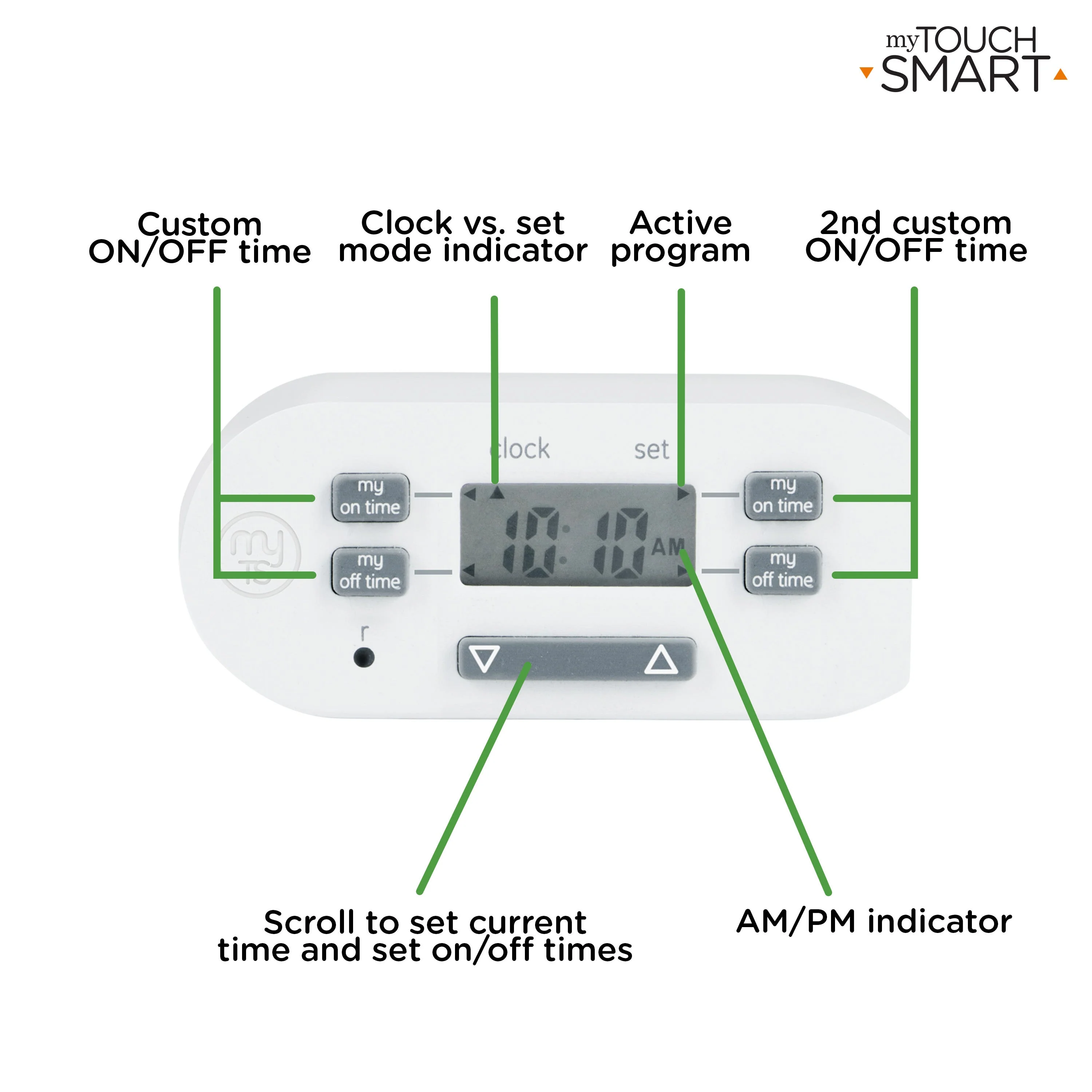 myTouchSmart Indoor Plug-In Simple Set Digital Bar Timer, White - Image 5