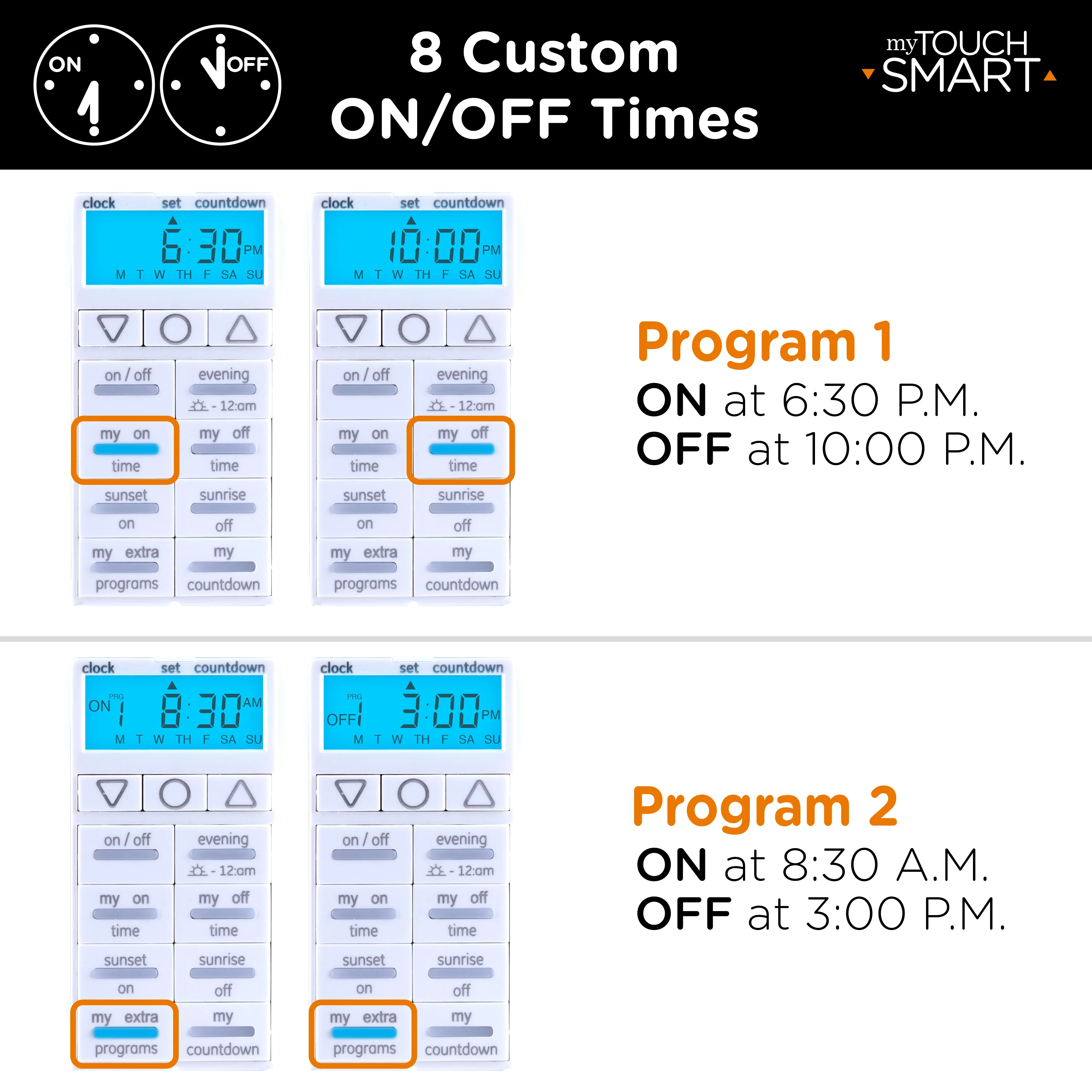 myTouchSmart SunSmart Indoor In-Wall All-in-One Digital Timer, White - Image 7