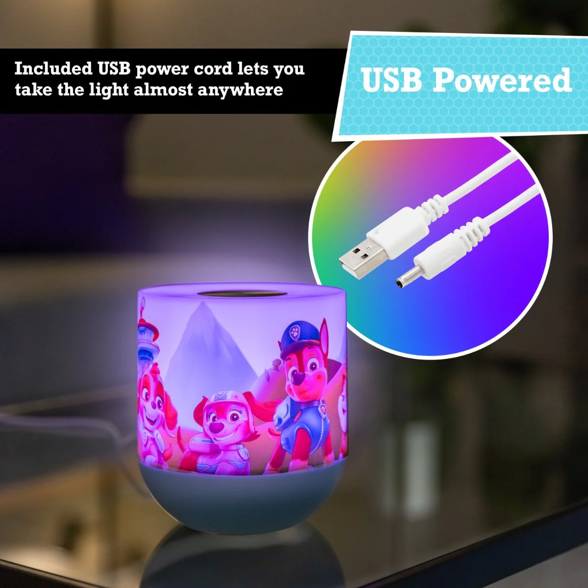 Nickelodeon Paw Patrol Color-Changing Tabletop Lamp, Blue - Image 7