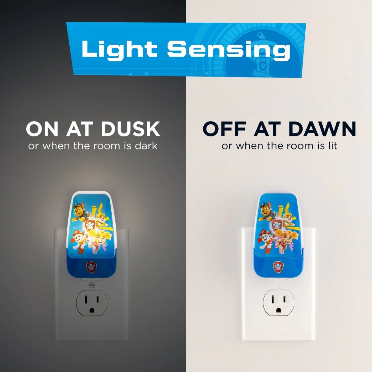 Nickelodeon Paw Patrol Light Sensing LED Night Light, Blue - Image 4