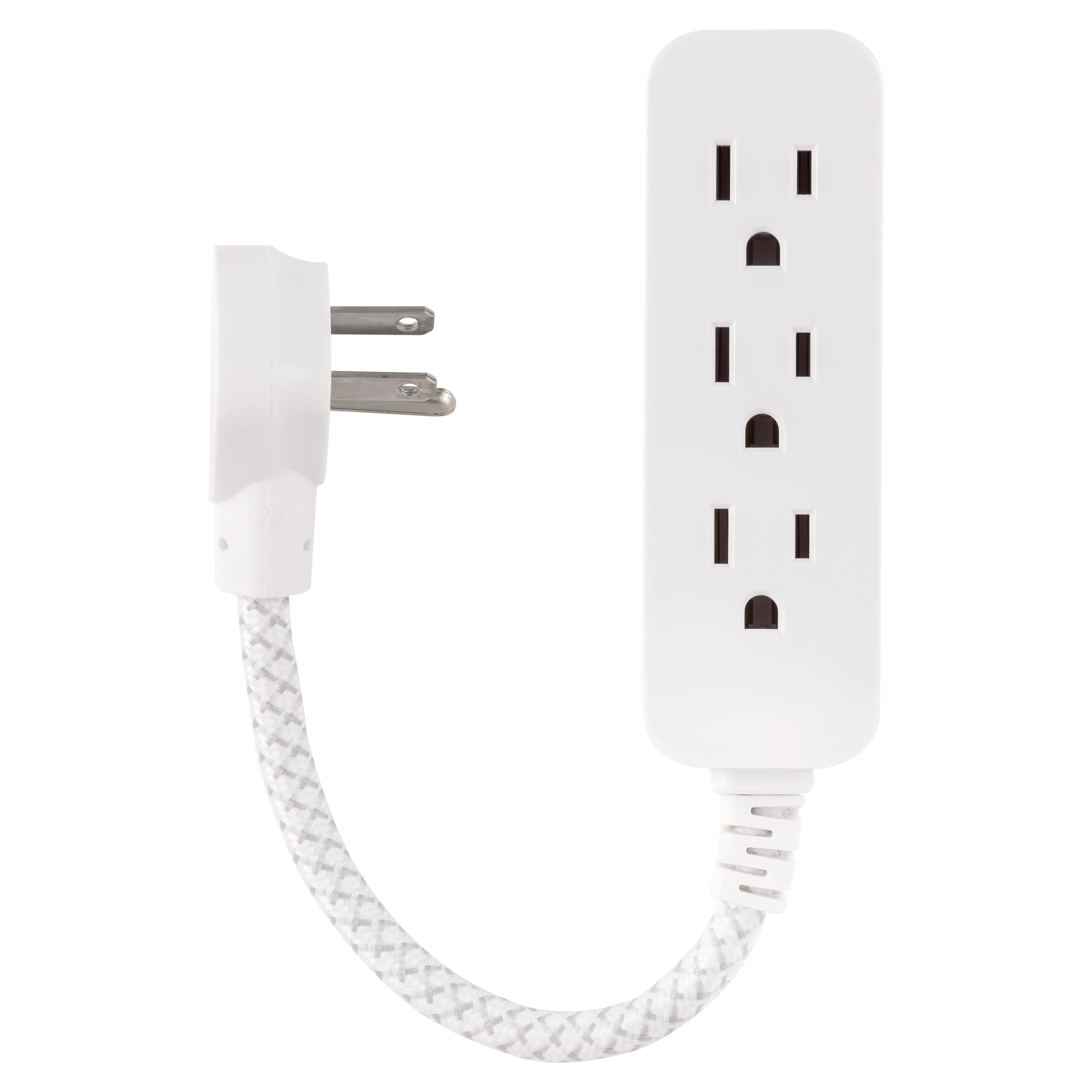 Philips 1 Ft Indoor Extension Cord with Surge Protection, 3-Outlet, Flat Plug, White - Image 2