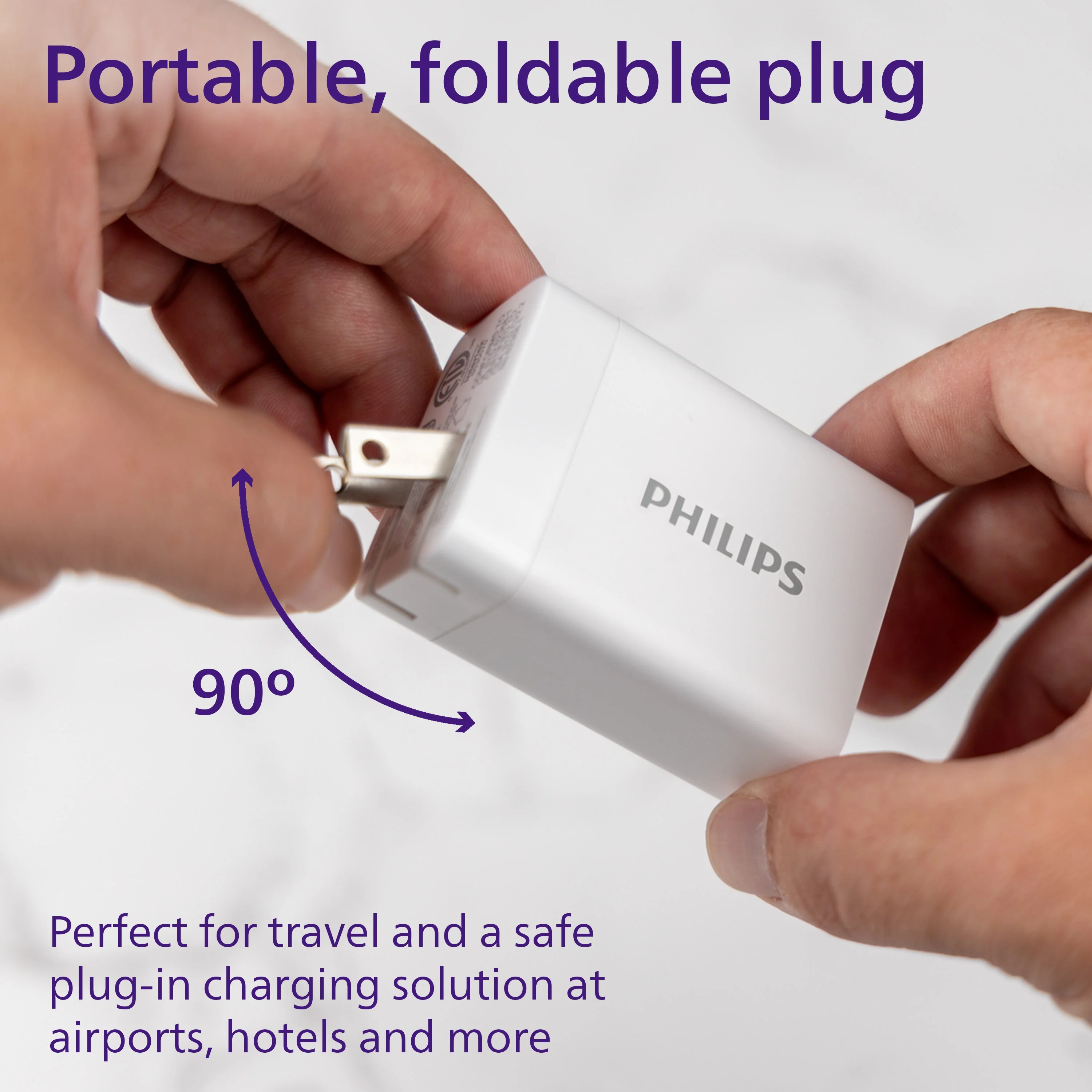 Philips 1 USB and 2 USB-C Wall Charger with Power Delivery, White - Image 5