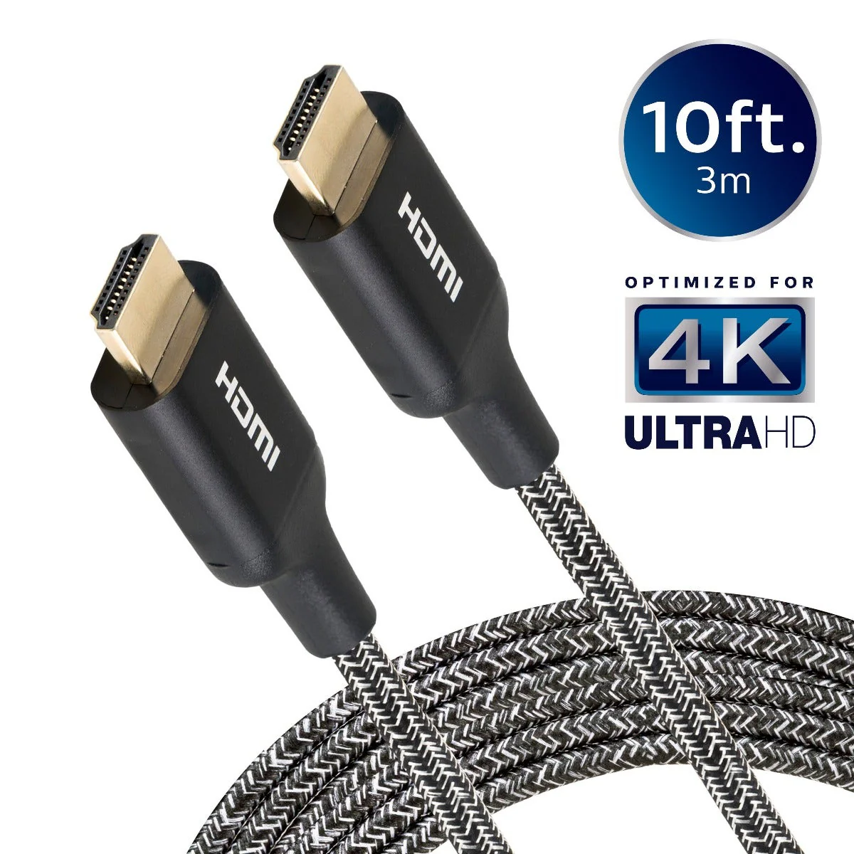Philips 10ft. 4K Premium HDMI Cable with Ethernet, Black - Image 2