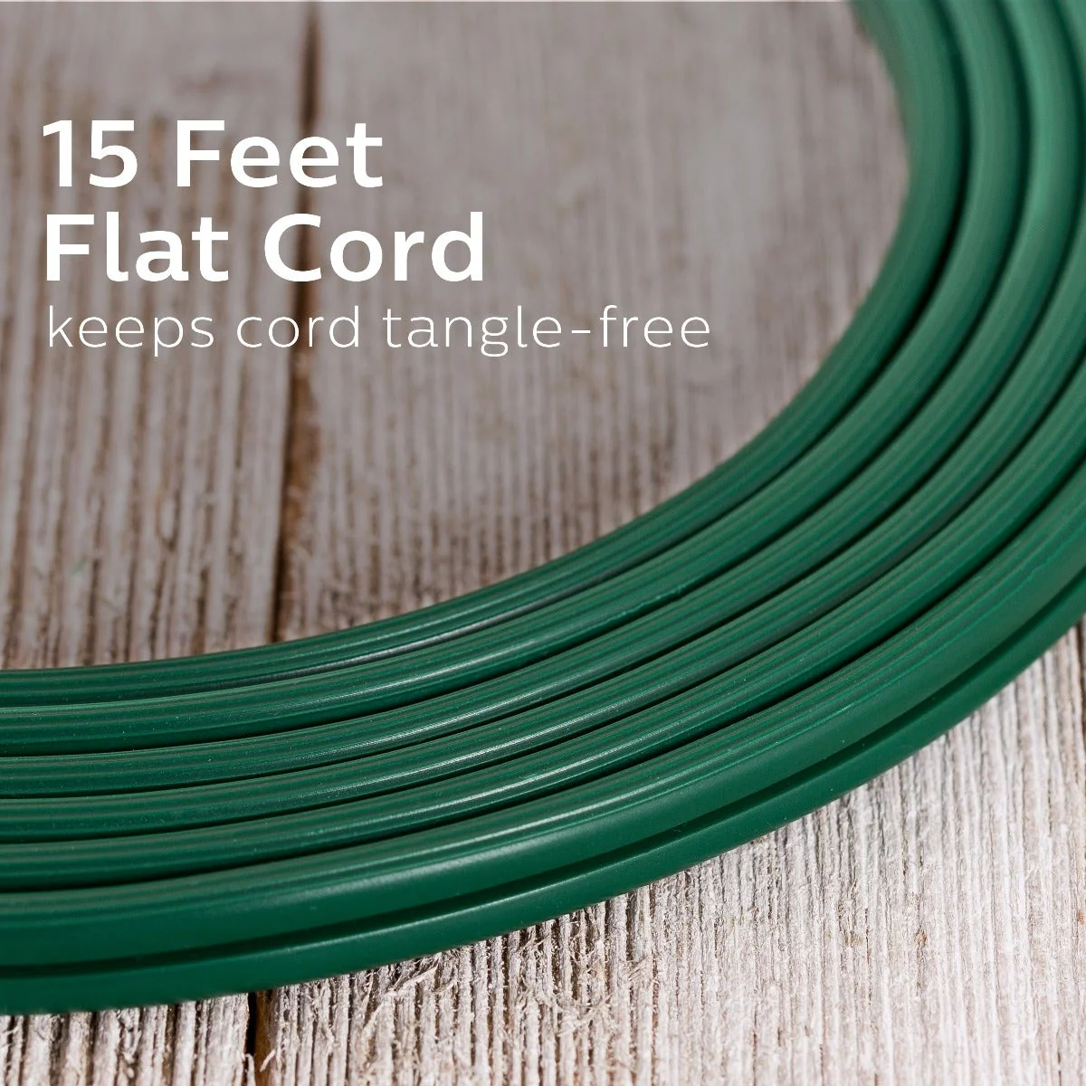 Philips 3-Outlet 15ft. Extension Cord with Flat Plug, Green - Image 5