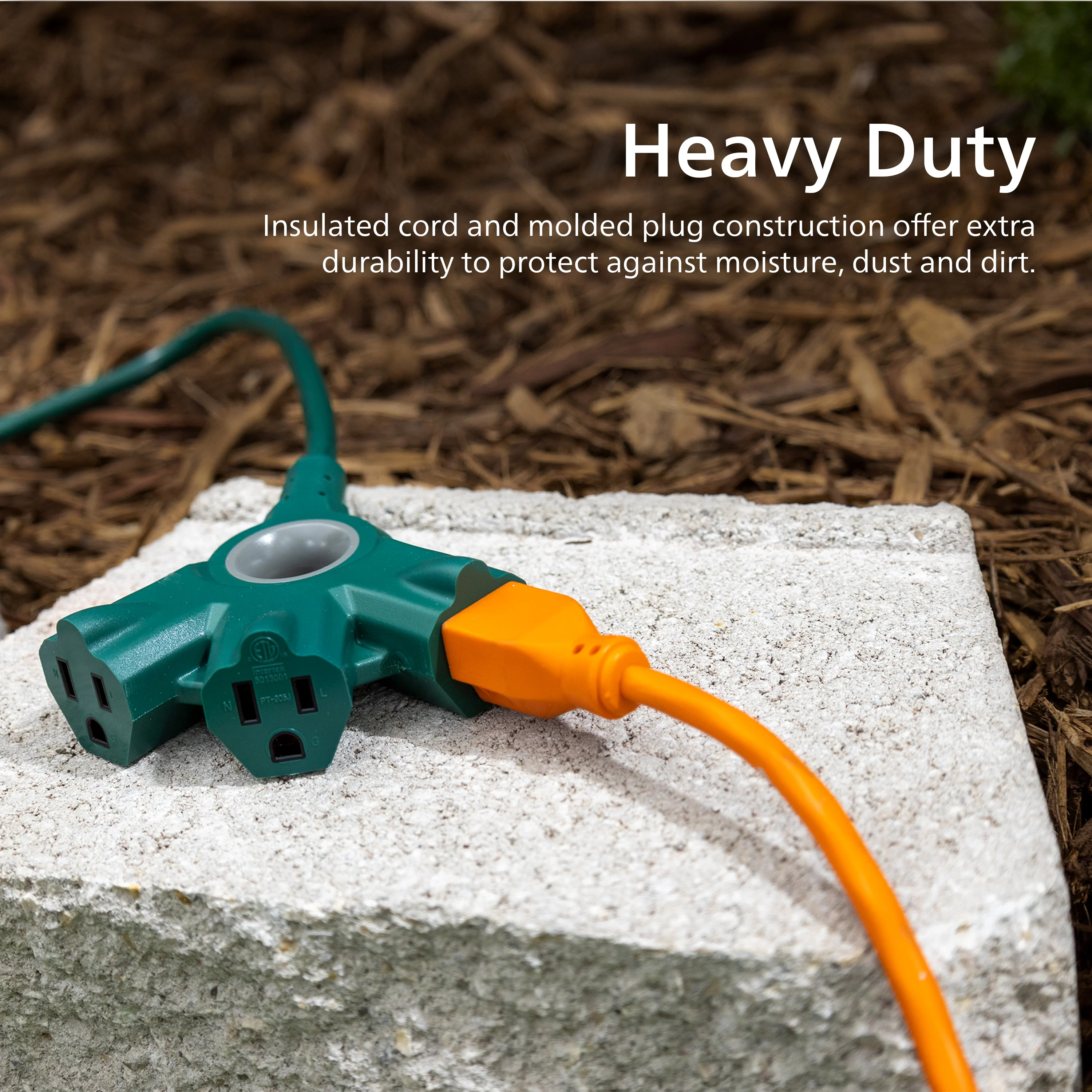 Philips 3-Outlet EZGrip Grounded Extension Cord, 50ft., Indoor/Outdoor, Green - Image 4