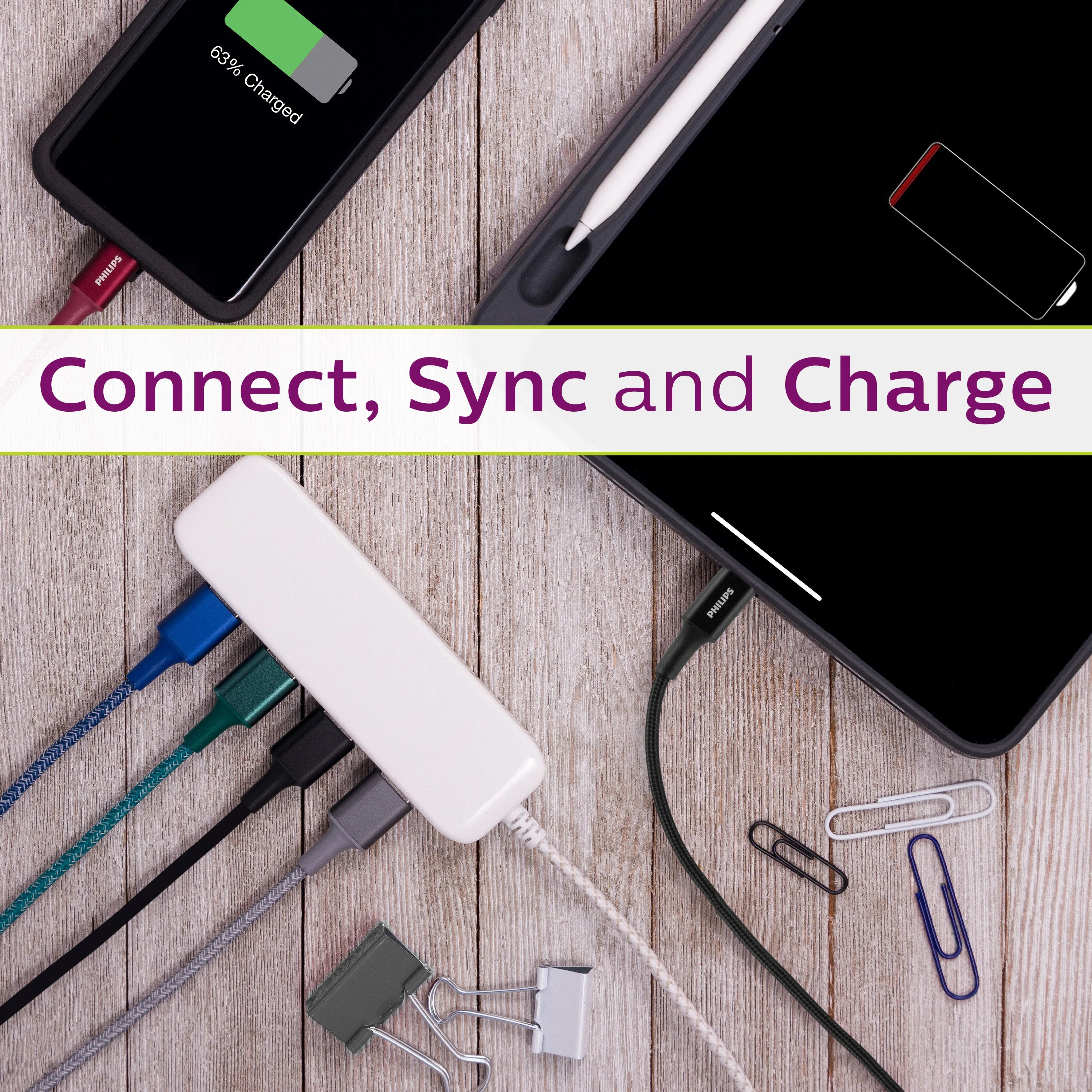 Philips 3ft. USB-C to Lightning Braided Charging Cable, Black - Image 6