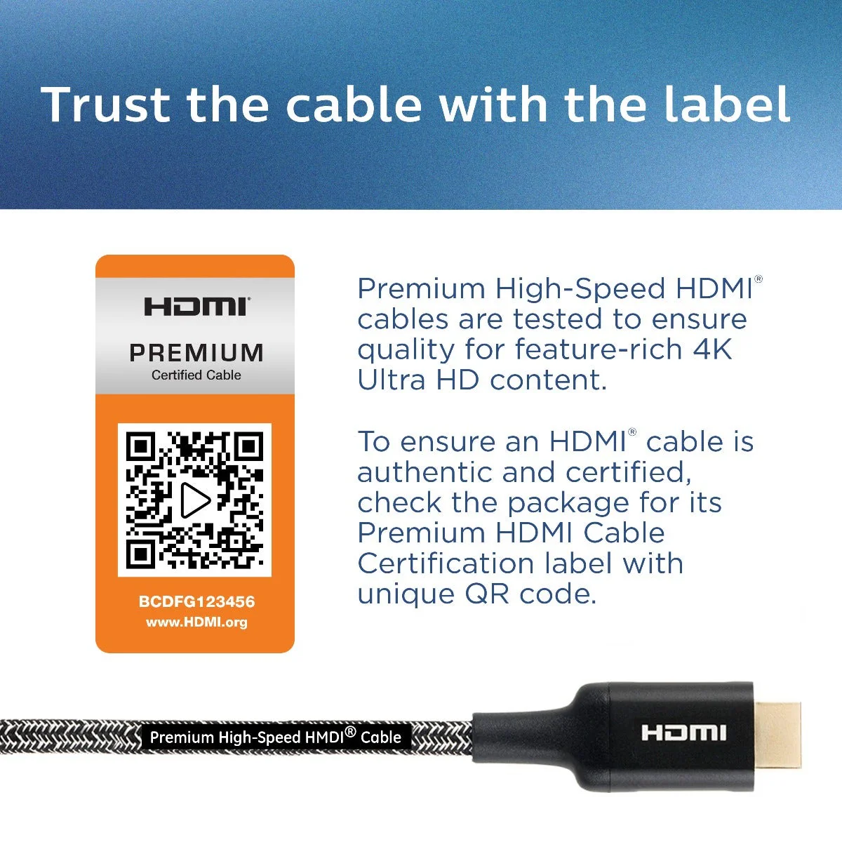 Philips 4ft. 4K Premium HDMI Cable With Ethernet, Black - Image 7