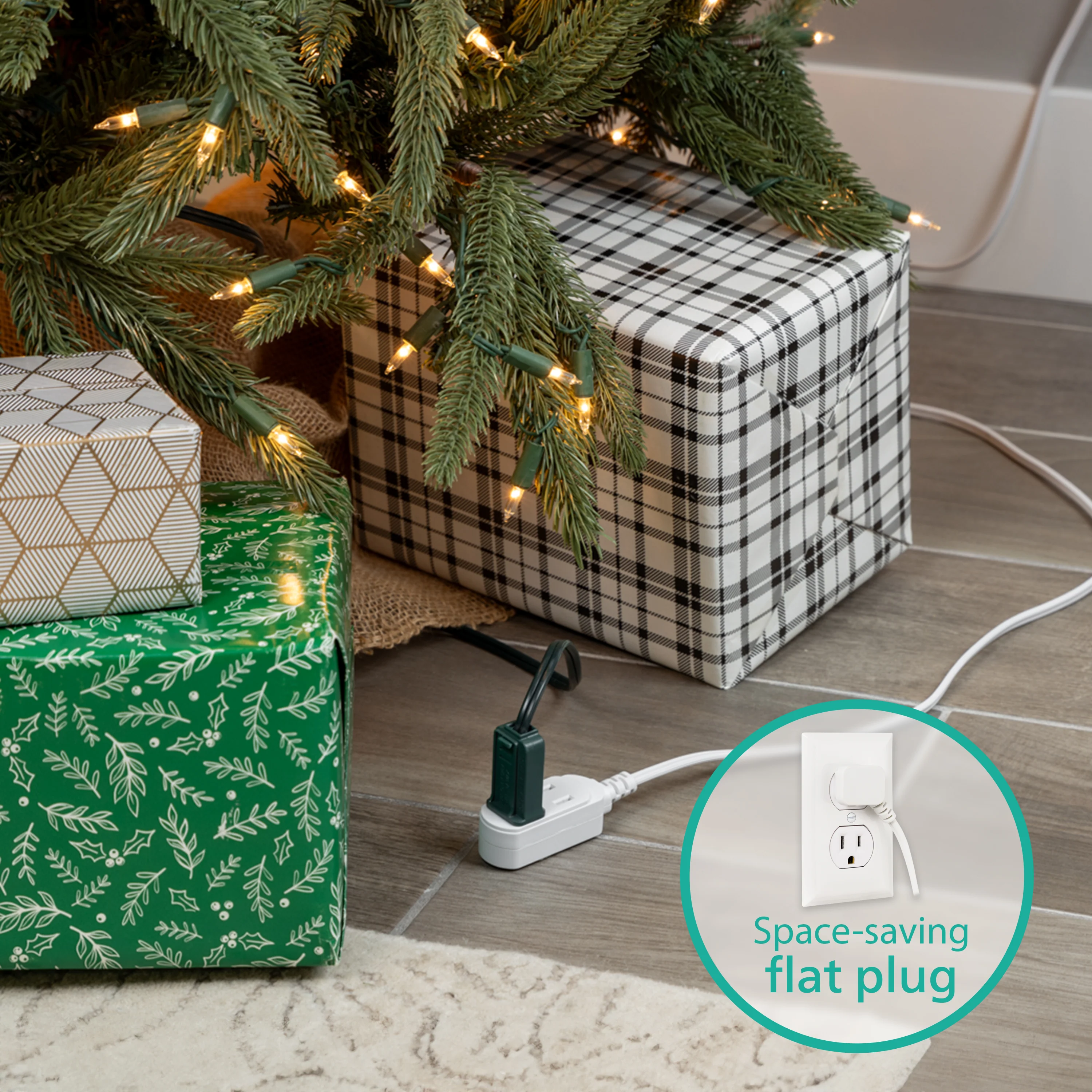 Philips 6 ft. 3-Outlet Polarized Indoor Extension Cord, White, Slide-to-close cover - Image 6