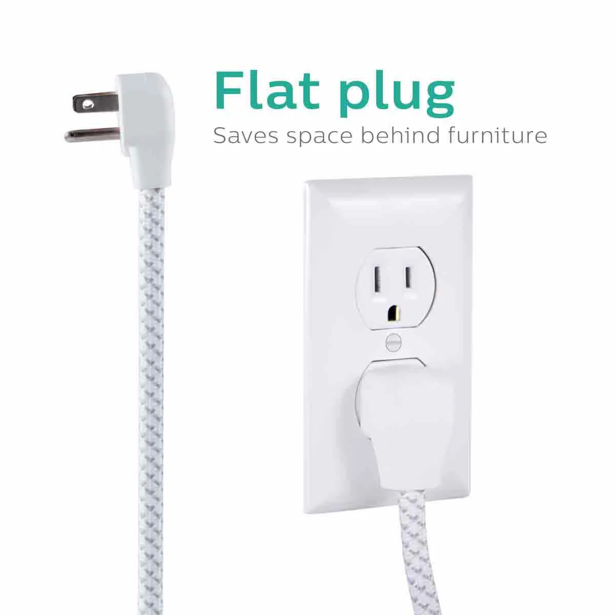 Philips 6-Outlet 4ft. Surge Protector, White - Image 3