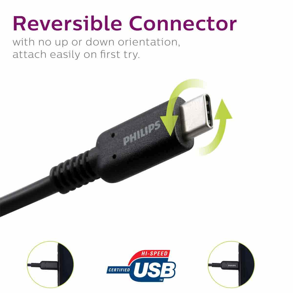 Philips 6ft. USB-C Charging Cable, Black - Image 6