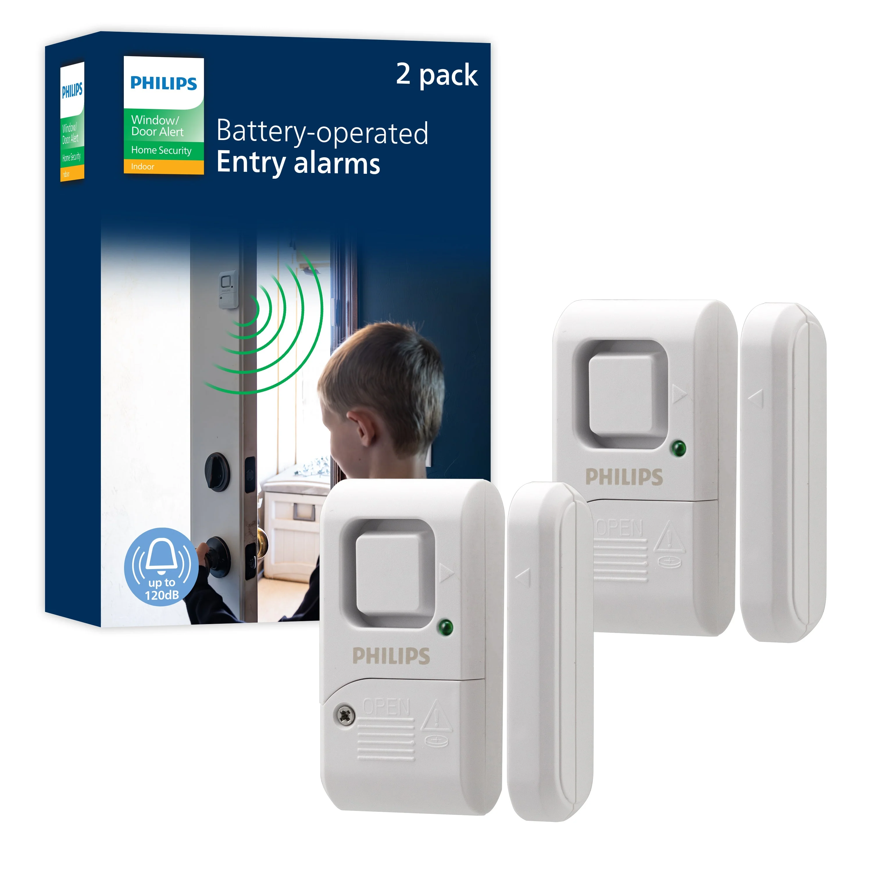 Philips Battery Operated Door Alarm, 2 Pack, White - Image 3