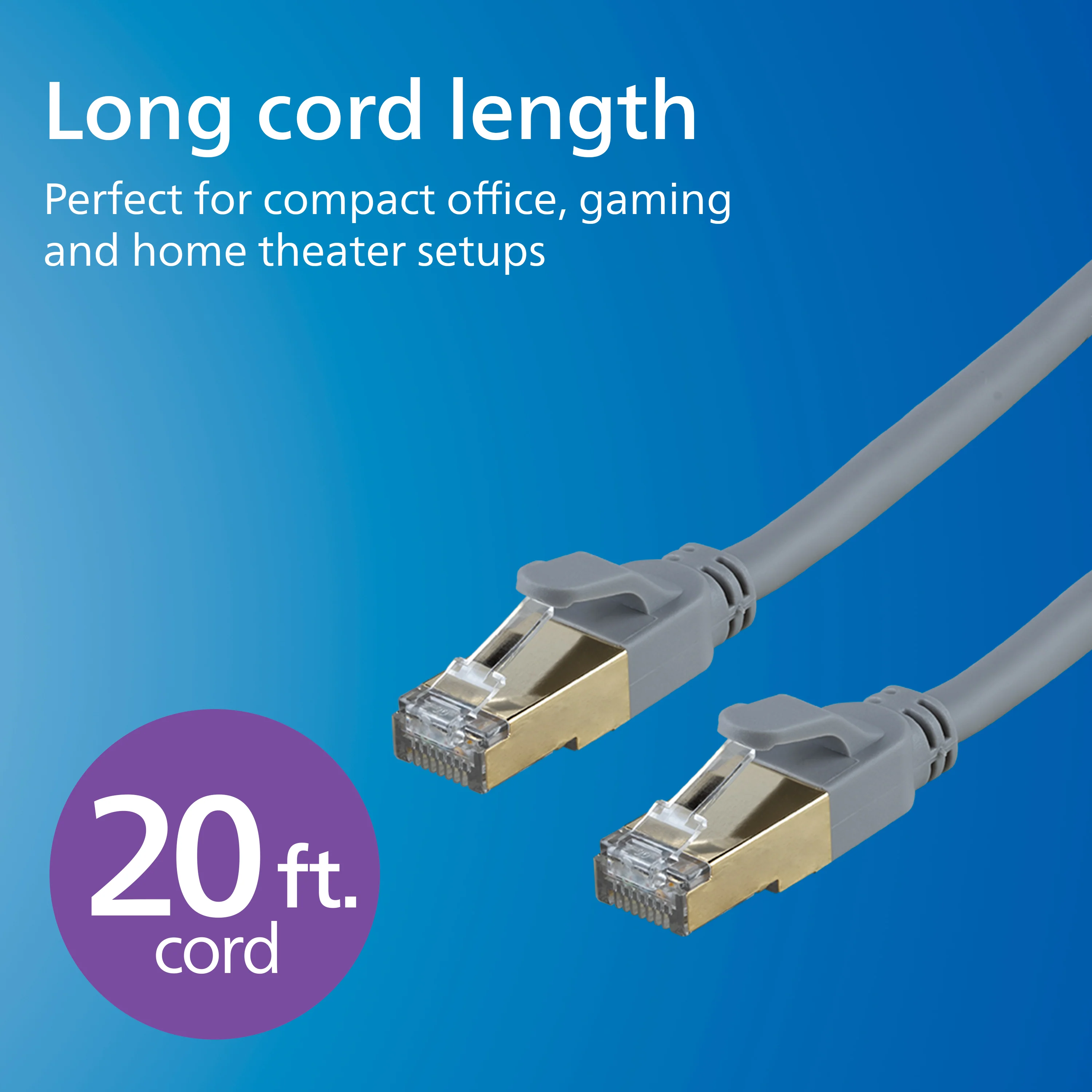 Philips Cat8 Streaming Internet Cable, Gray, 20ft. - Image 5