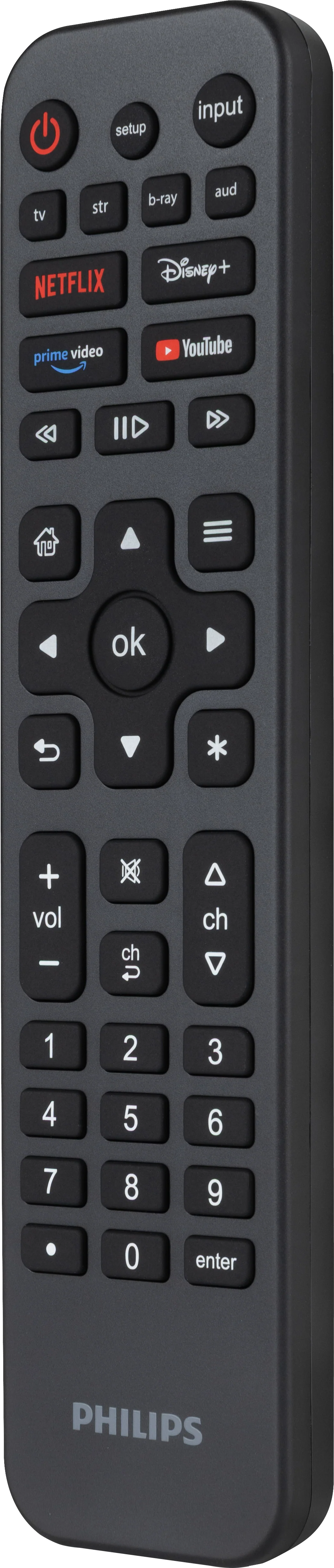 Philips Elite 4-Device Rechargeable Universal Remote, Backlit, Black