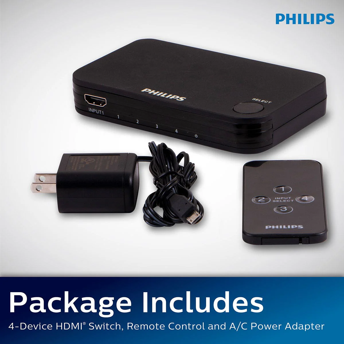 Philips Elite 4-Port HDMI Splitter Switch with Wireless Remote, Black - Image 6