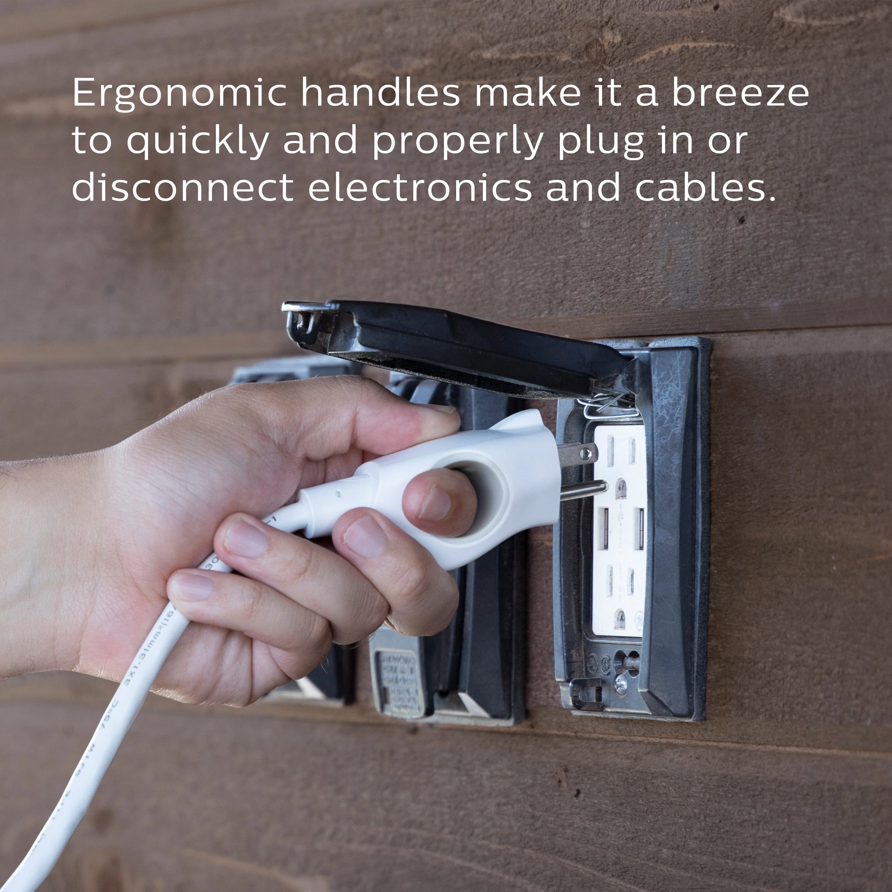 Philips EZGrip 3-Outlet 8ft. Indoor/Outdoor Extension Cord, White - Image 6