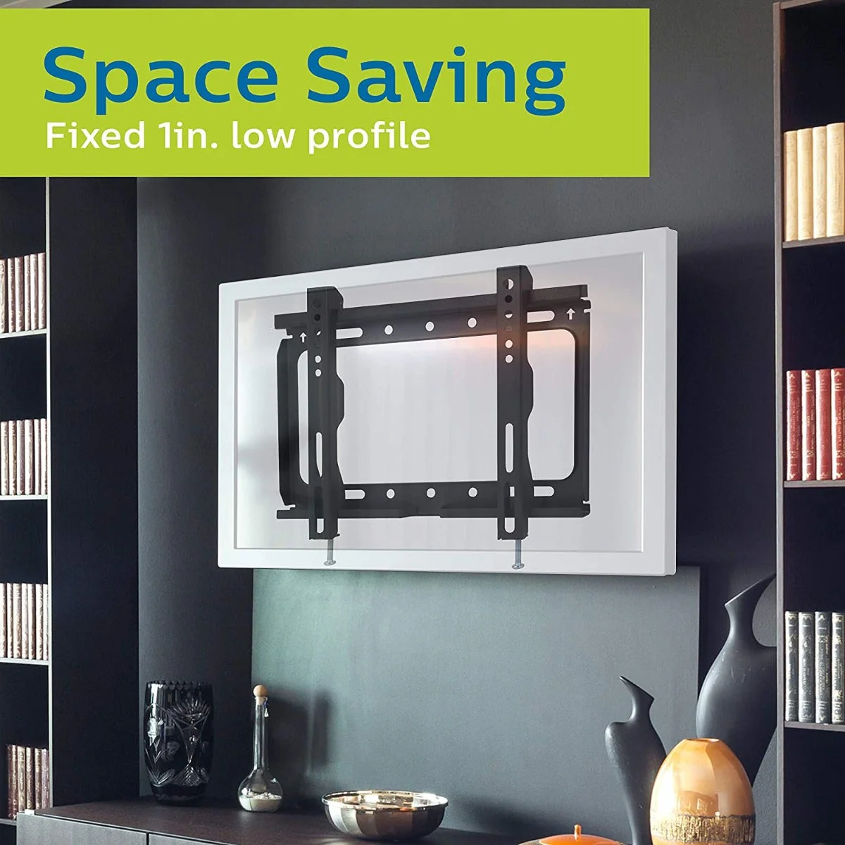 Philips Fixed TV Wall Mount, Up to 55in., Black - Image 8