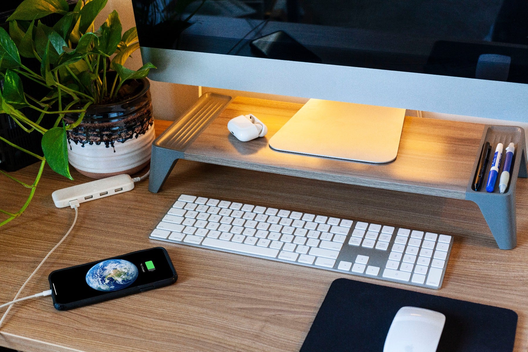 Philips Monitor Stand, Brown Wood - Image 6