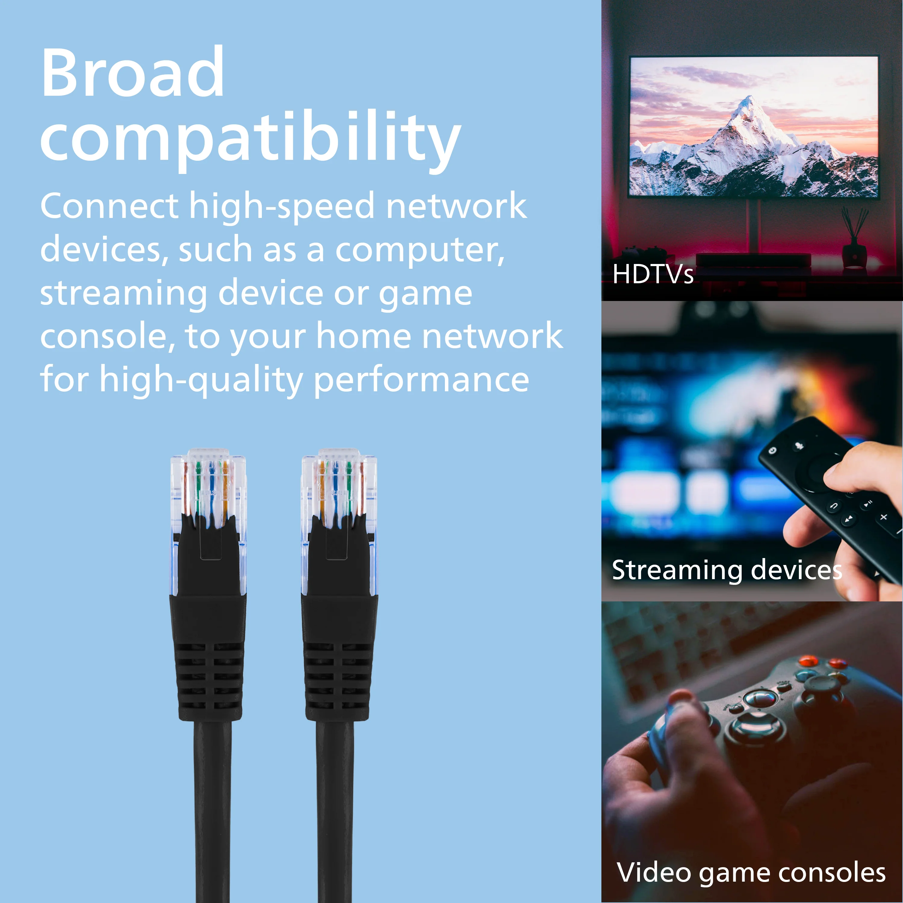 Philips Network Cable, Cat6, 100ft, Black - Image 2