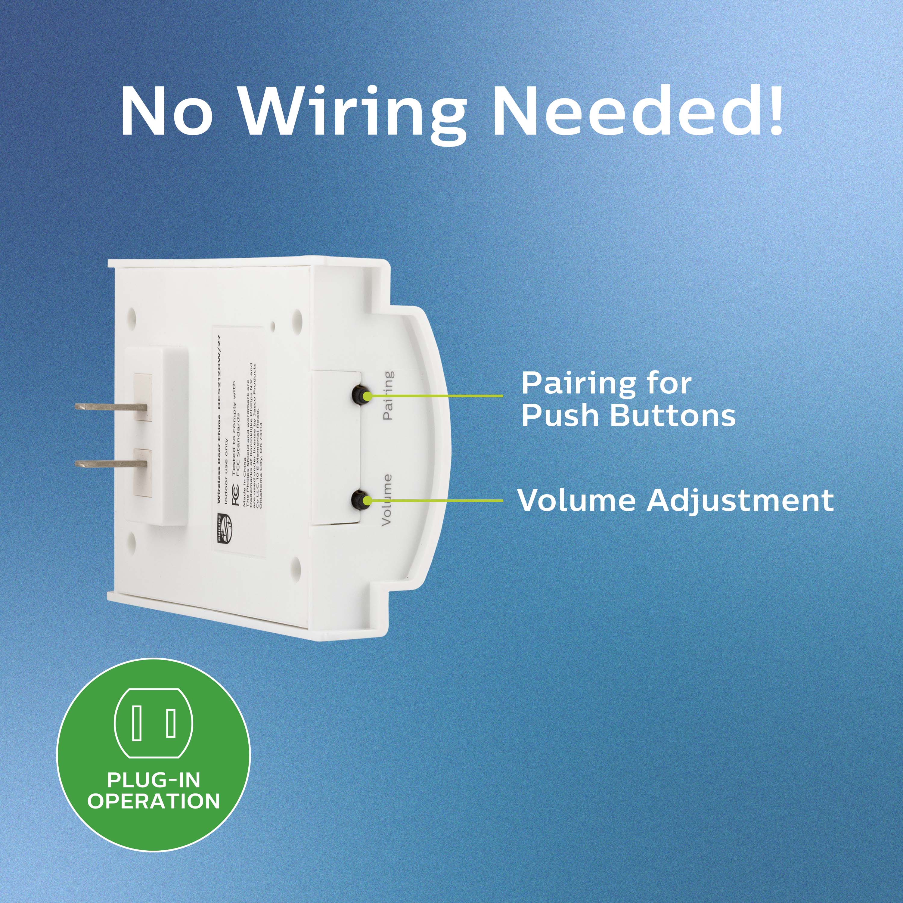 Philips Plug-in 8-Melody Doorbell Kit, White - Image 3