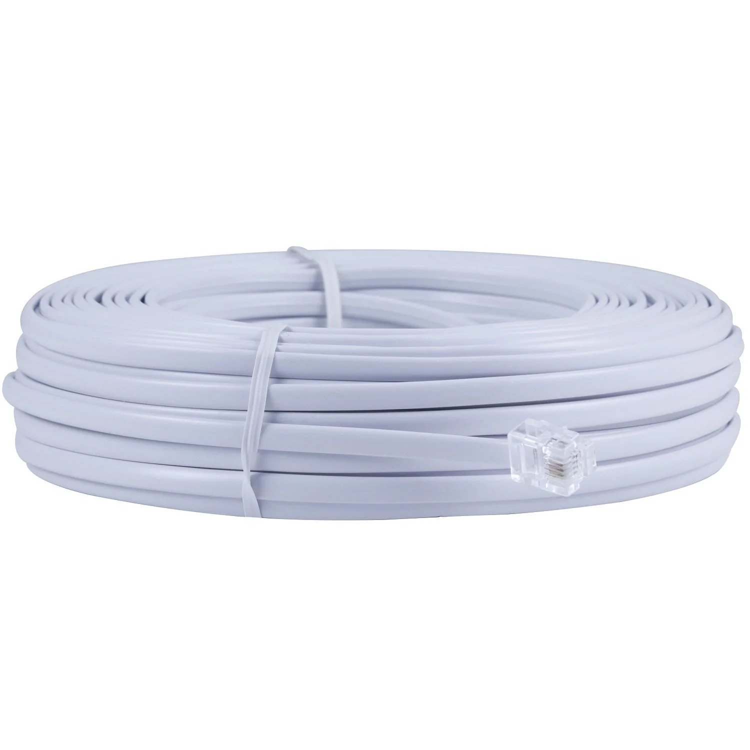 Power Gear 100ft. Phone Line Cord, White - Image 2