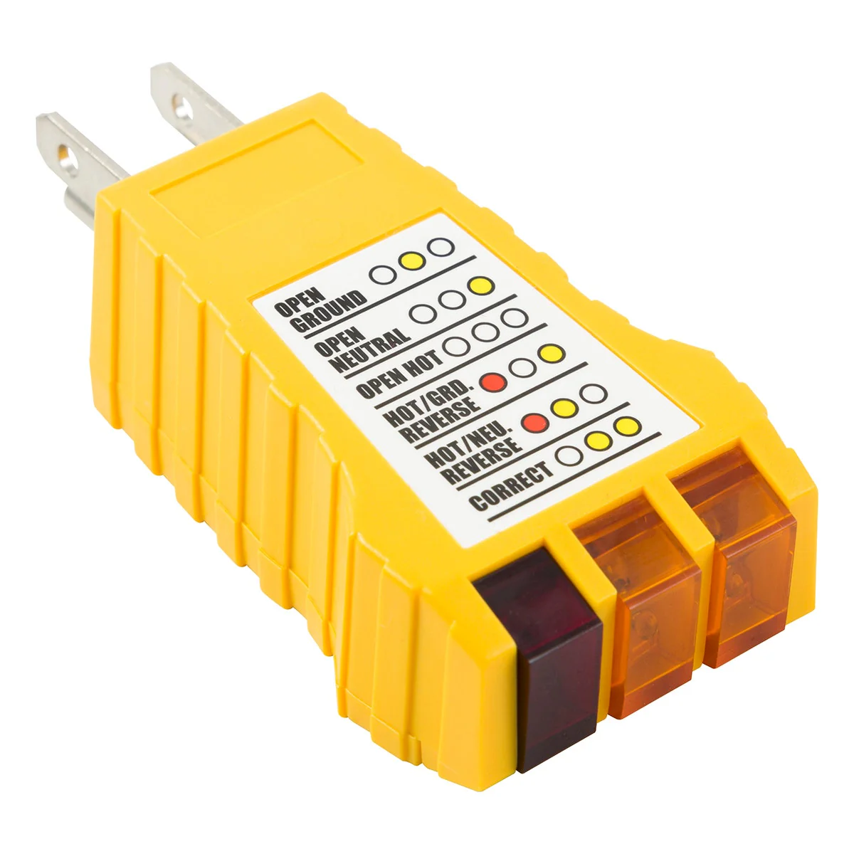 Power Gear 3-Wire Receptacle Tester, Yellow - Image 3