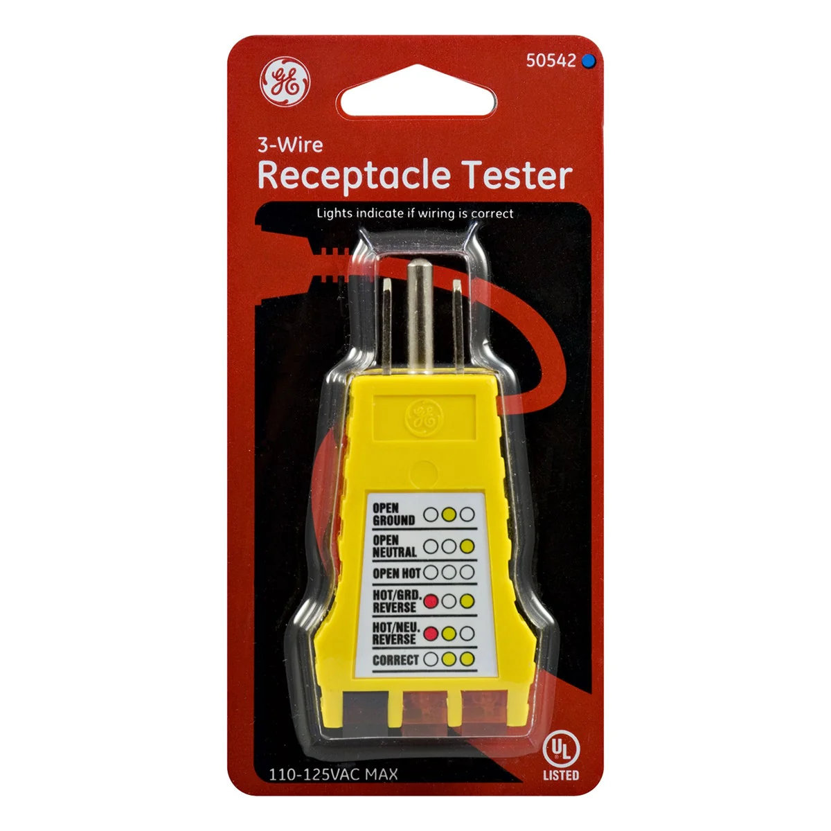 Power Gear 3-Wire Receptacle Tester, Yellow - Image 6