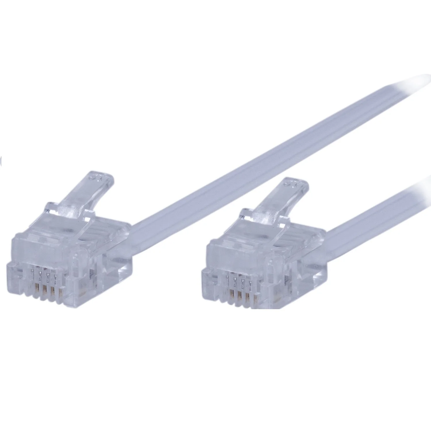 Power Gear 50ft. Ultra Thin Phone Line Cord, White - Image 2