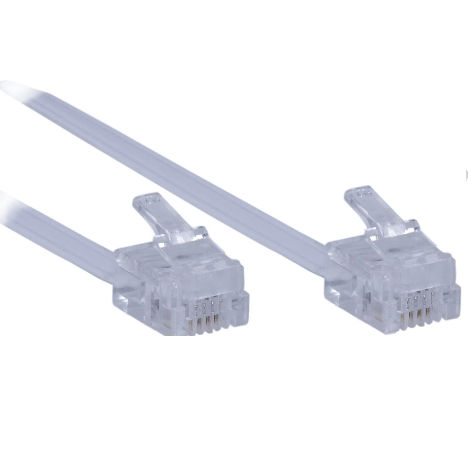 Power Gear 50ft. Ultra Thin Phone Line Cord, White - Image 3