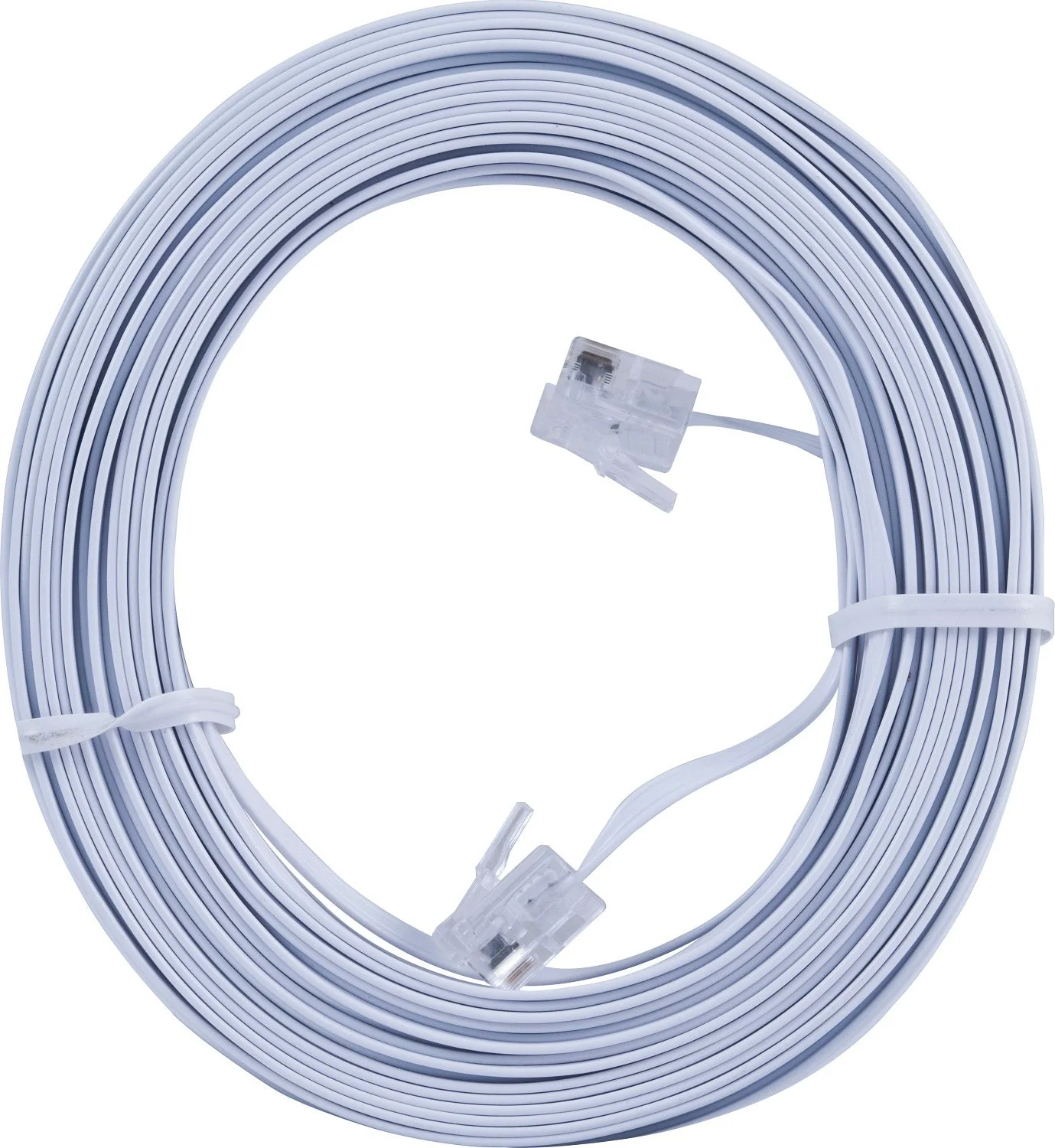 Power Gear 50ft. Ultra Thin Phone Line Cord, White - Image 4