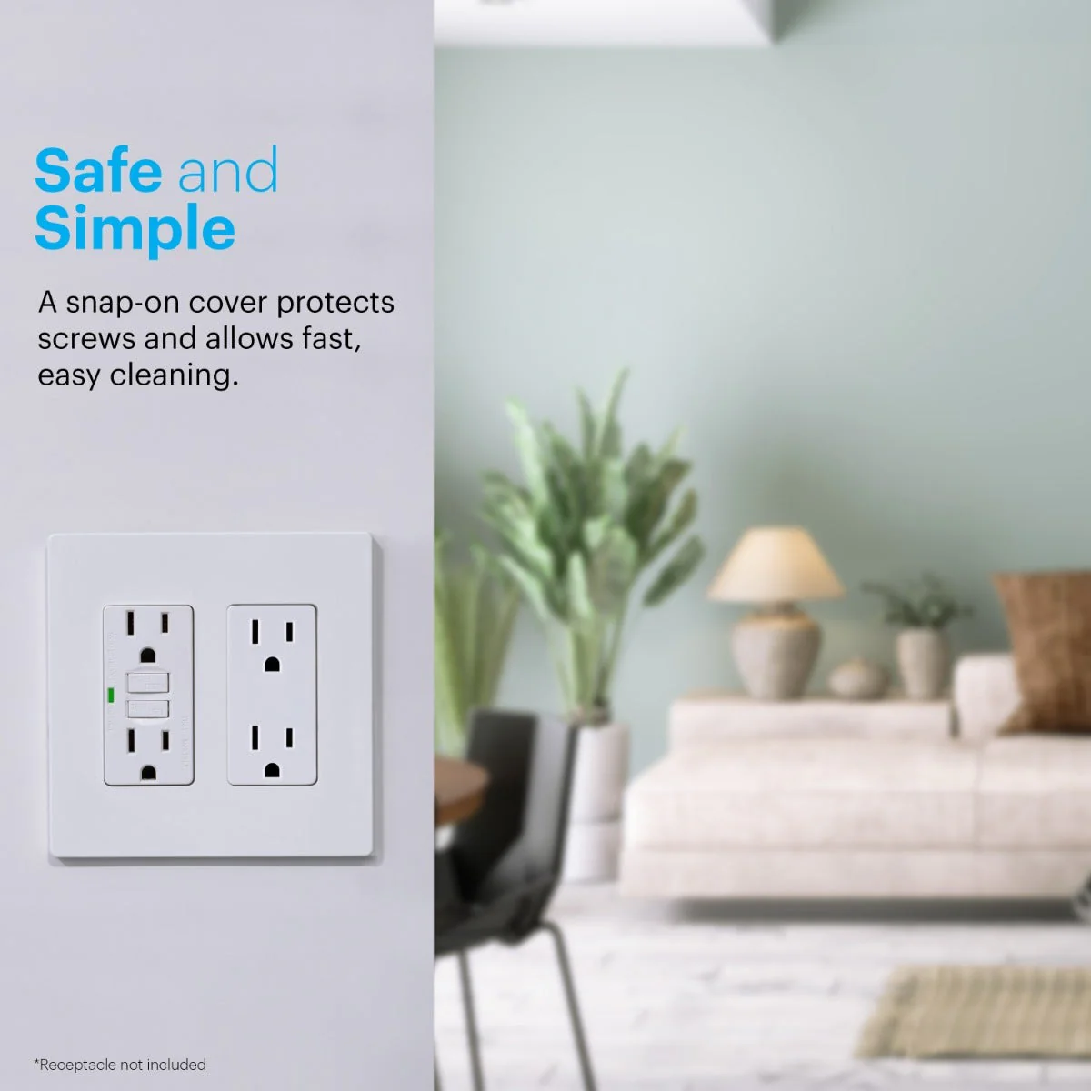 Power Gear Double Rocker Screwless Light Switch Wall Plate, 10 Pack, White - Image 6